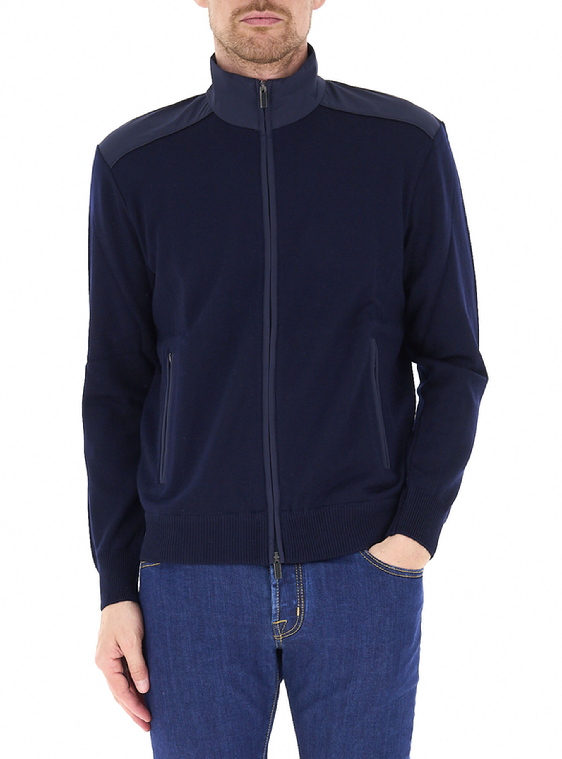 Cardigan con zip BLU NAVY 3XL
