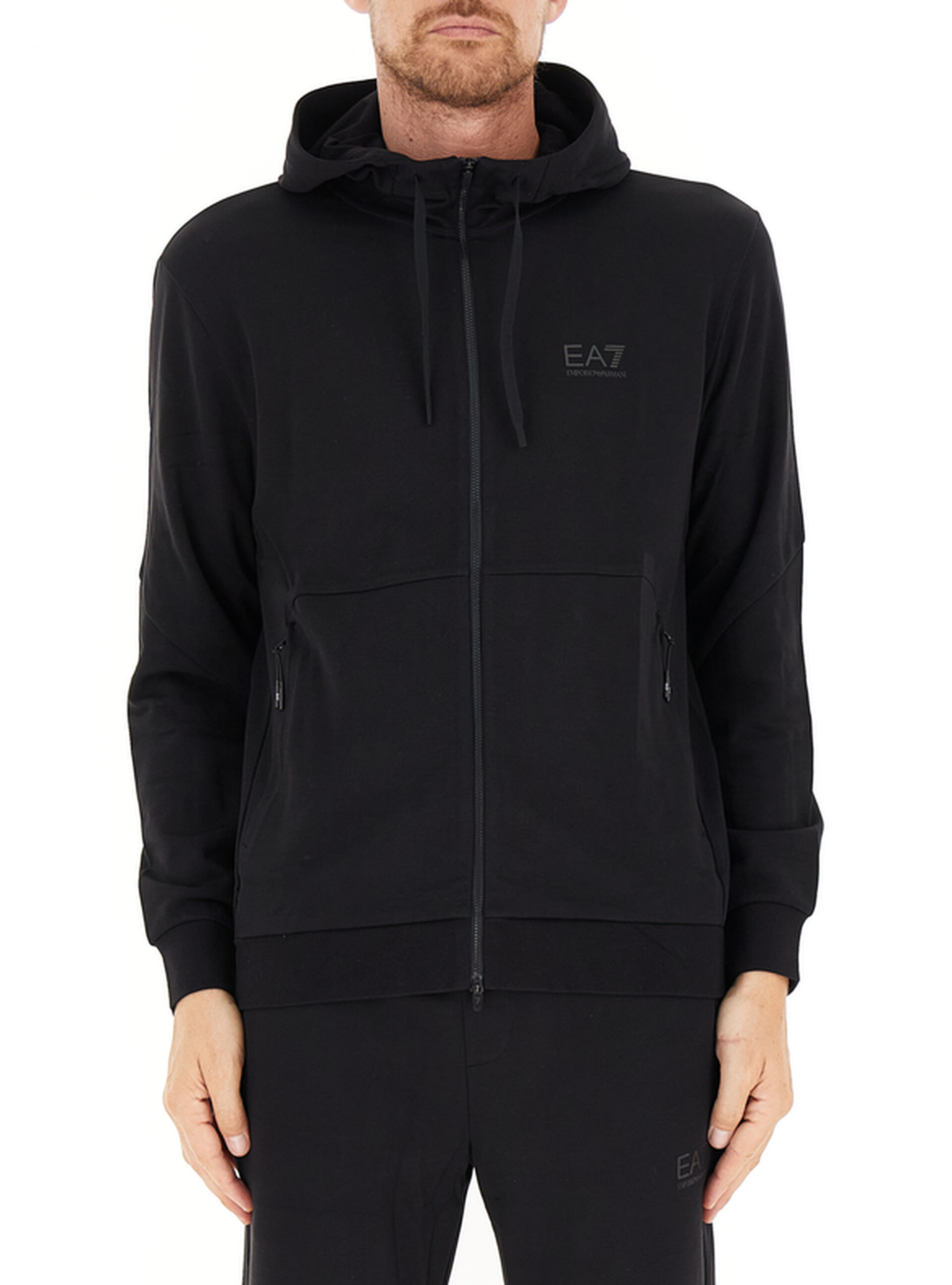 Felpa con zip NERO