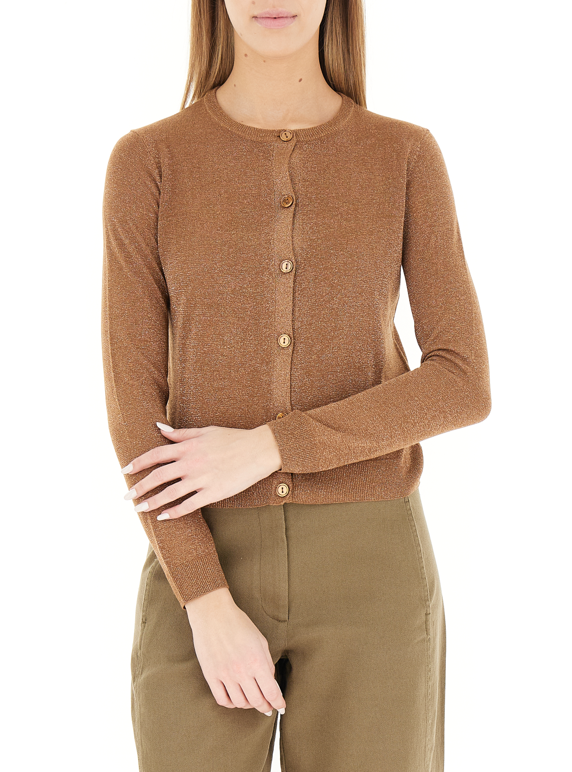 Cardigan con lurex BRONZO M