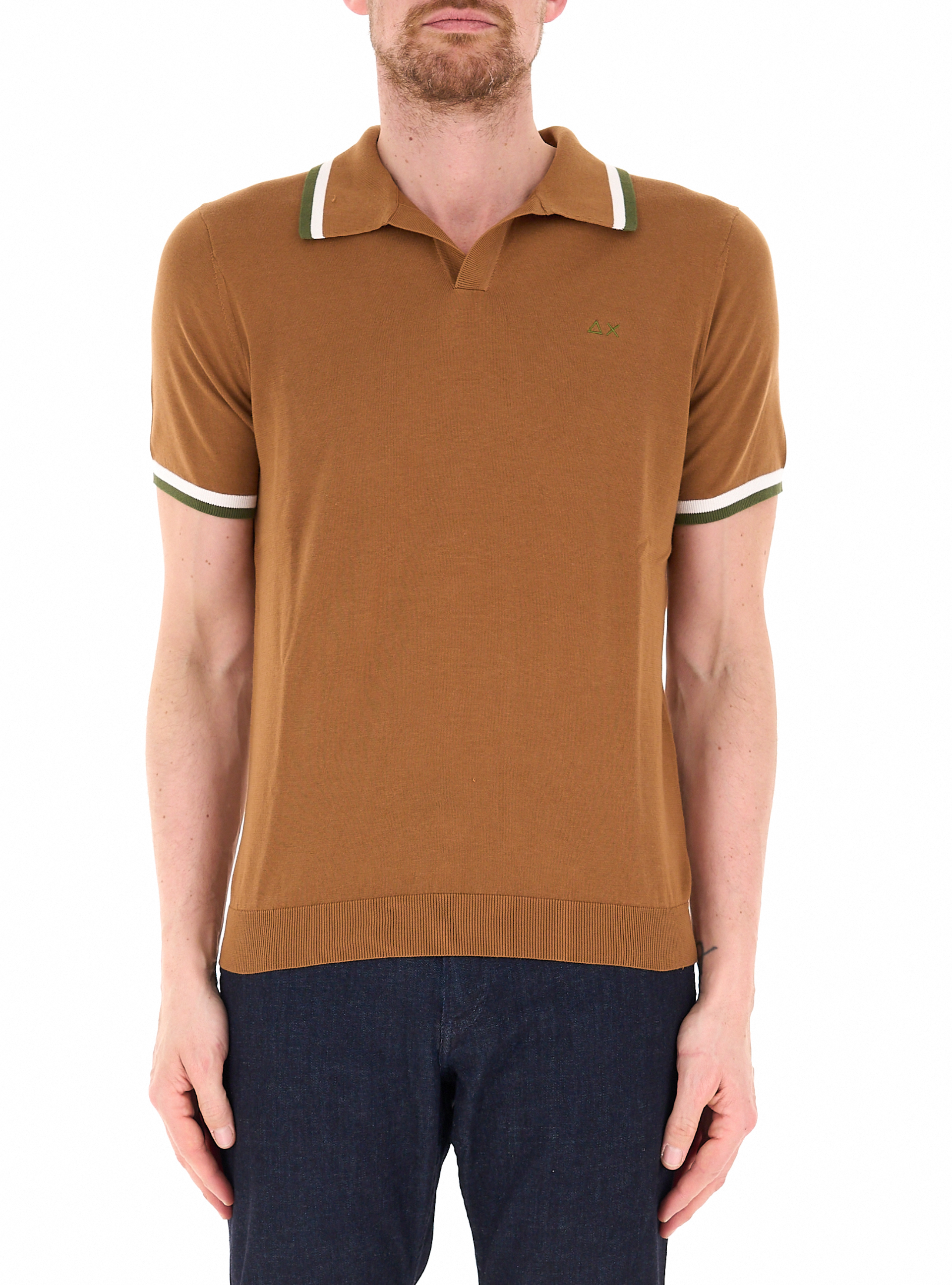 SUN68 Polo in maglia COGNAC L