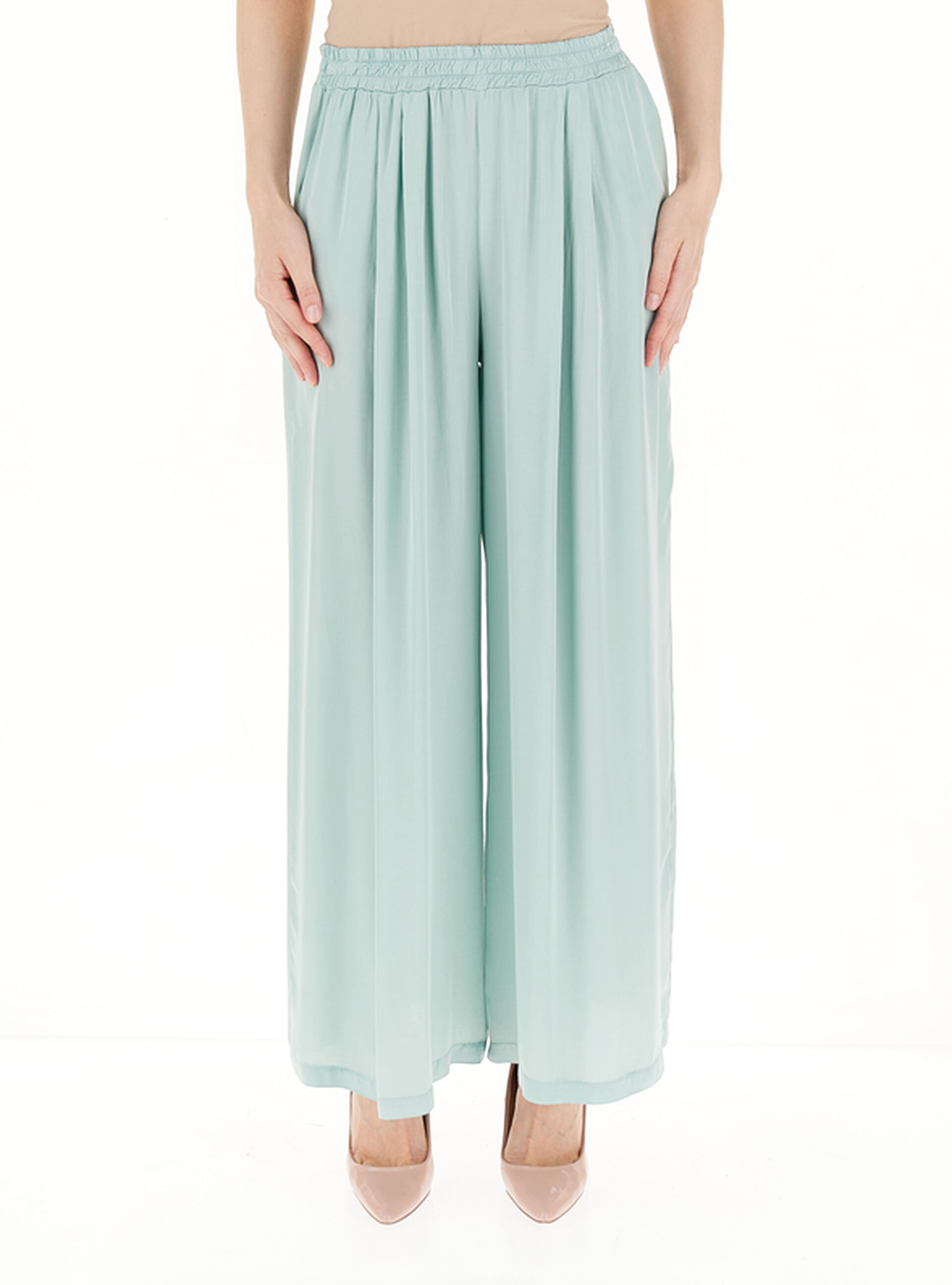 VICOLO Pantalone in satin VERDE