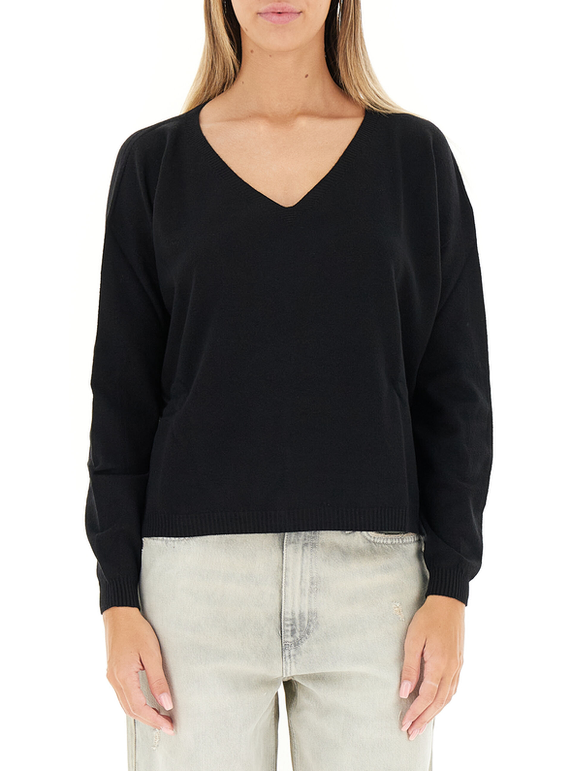 VICOLO Maglia scollo V NERO UNI