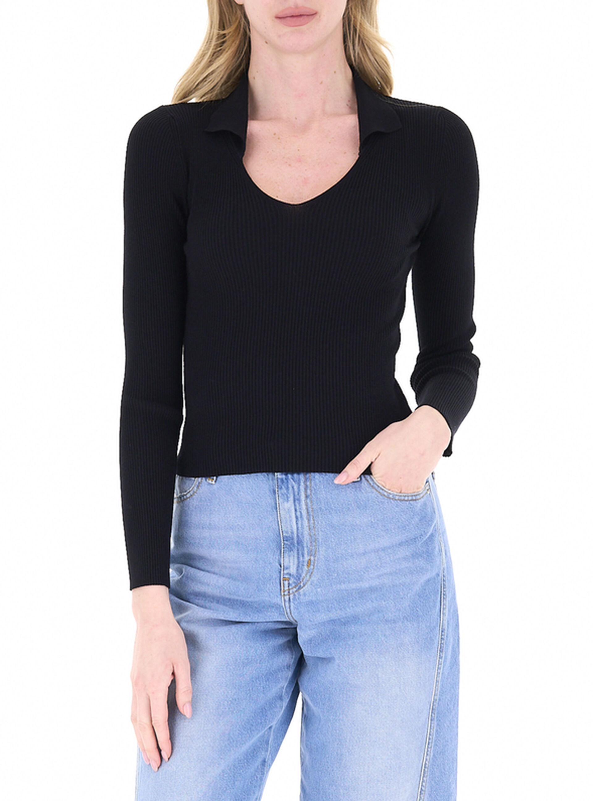 VICOLO Maglia scollo V NERO UNI