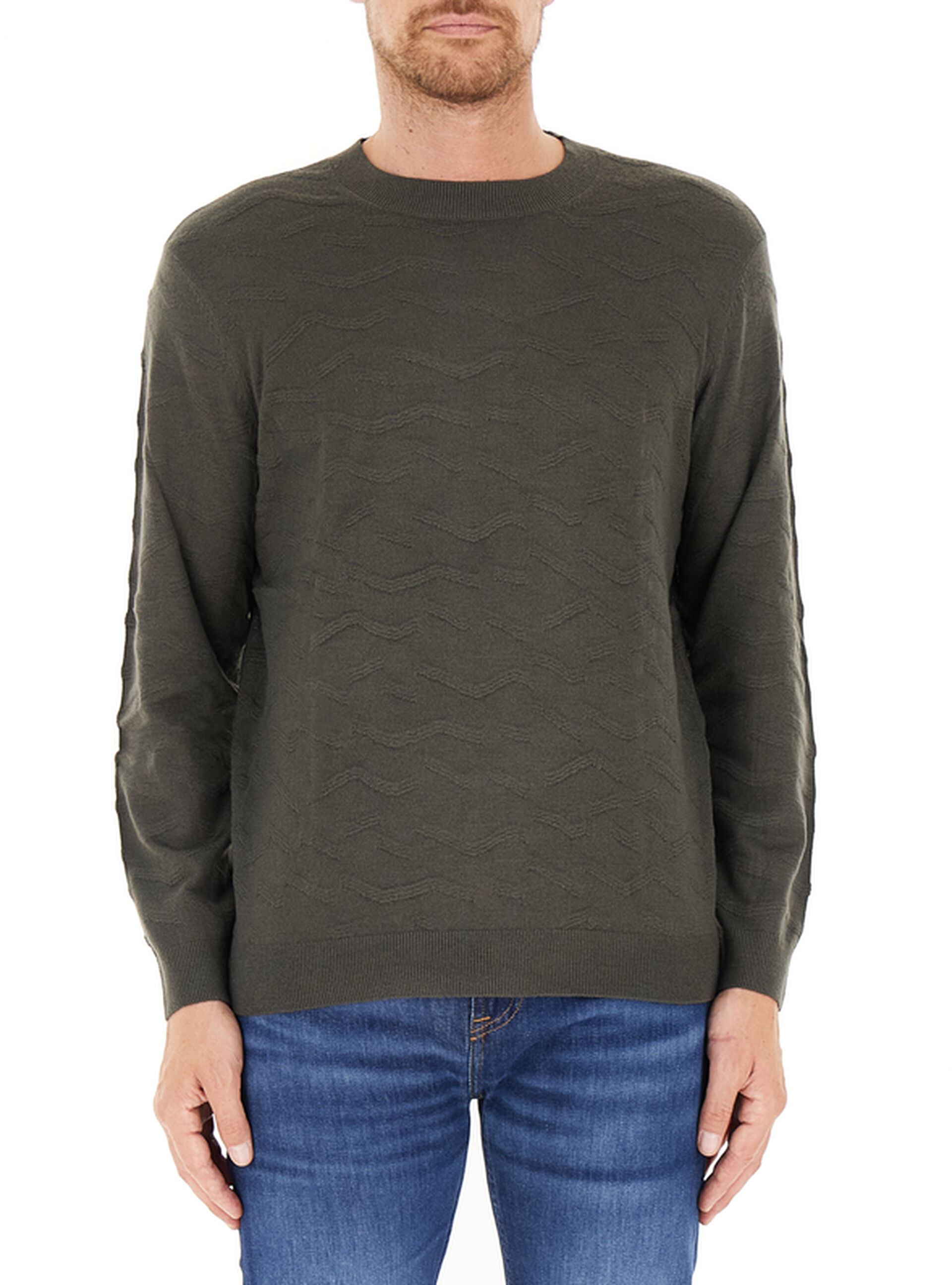 Maglione misto lana VERDE BOTTIGLIA XS