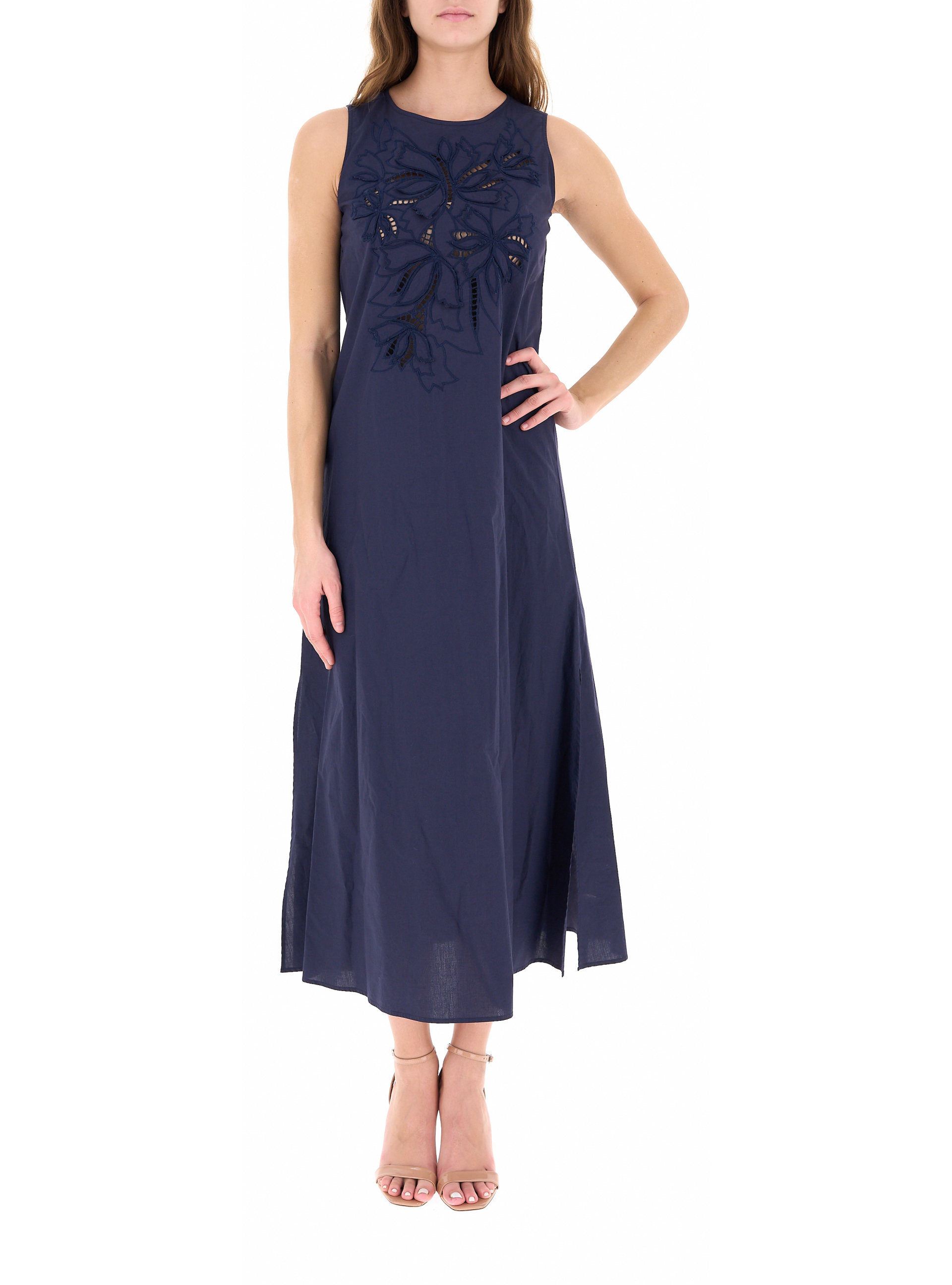 Abito smanicato in cotone BLU NAVY 44