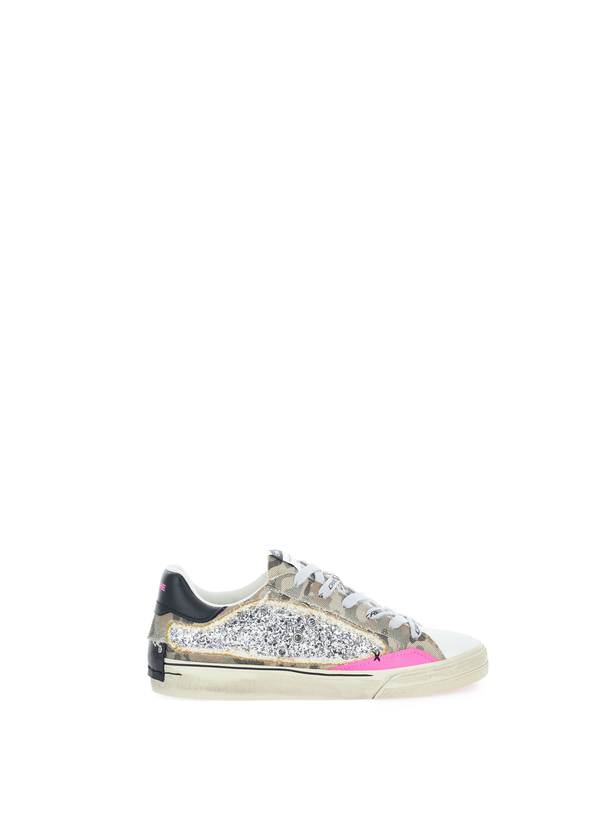 Sneakers Distressed strass ARGENTO