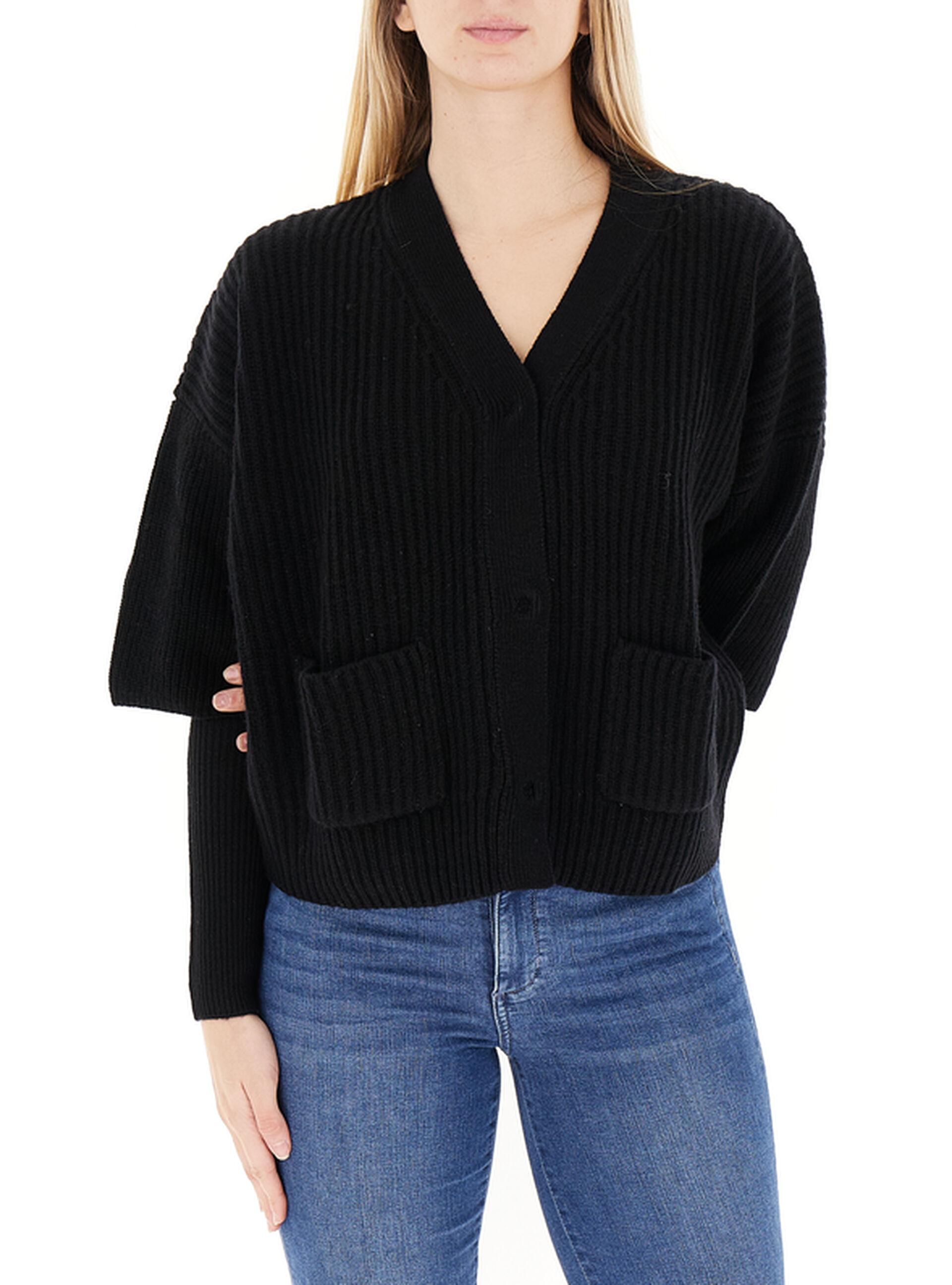 VICOLO Cardigan con manicotti NERO