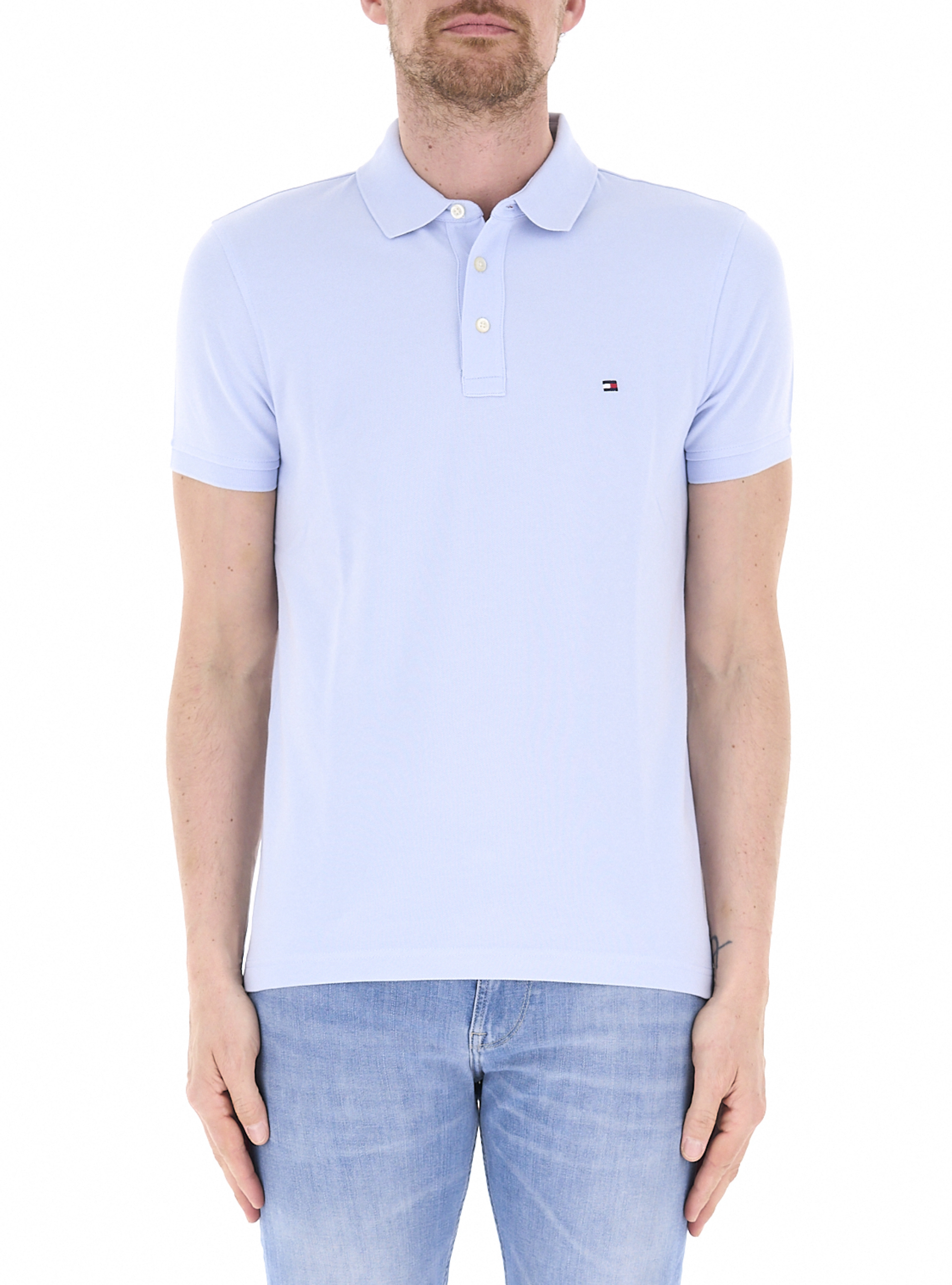 Polo in cotone AZZURRO CHIARO