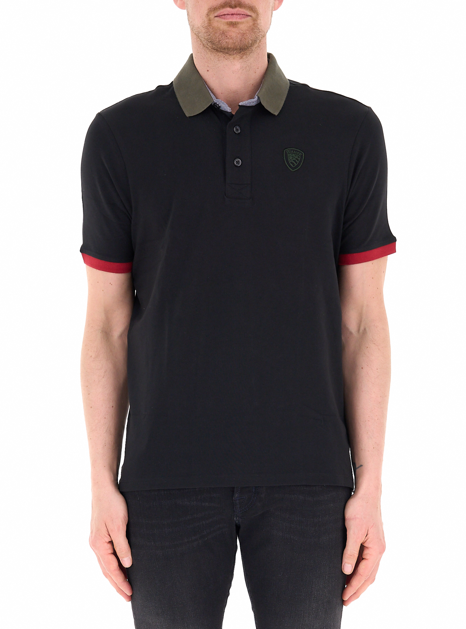 Blauer Polo in cotone NERO