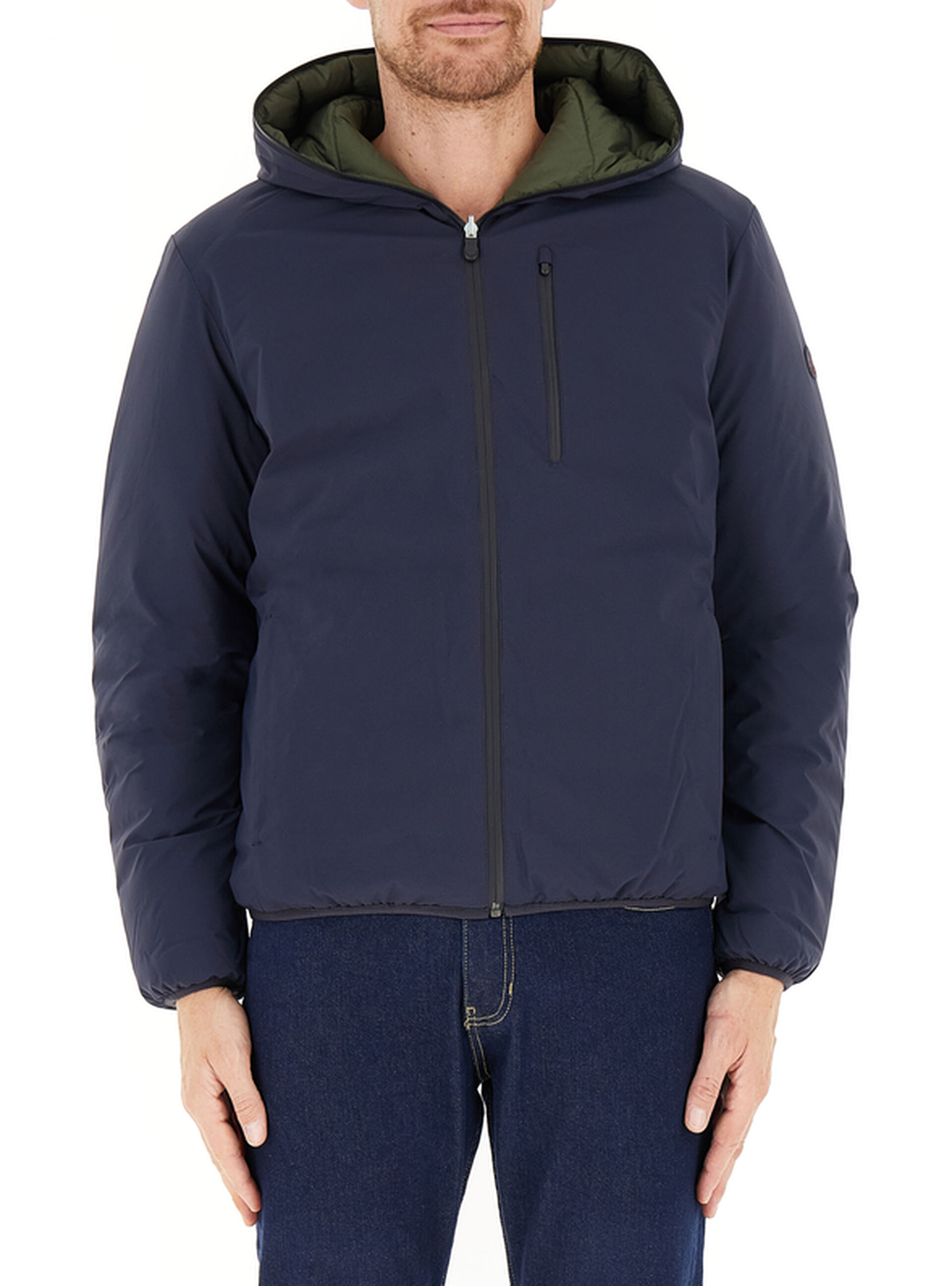 Giubbotto con cappuccio BLU SCURO