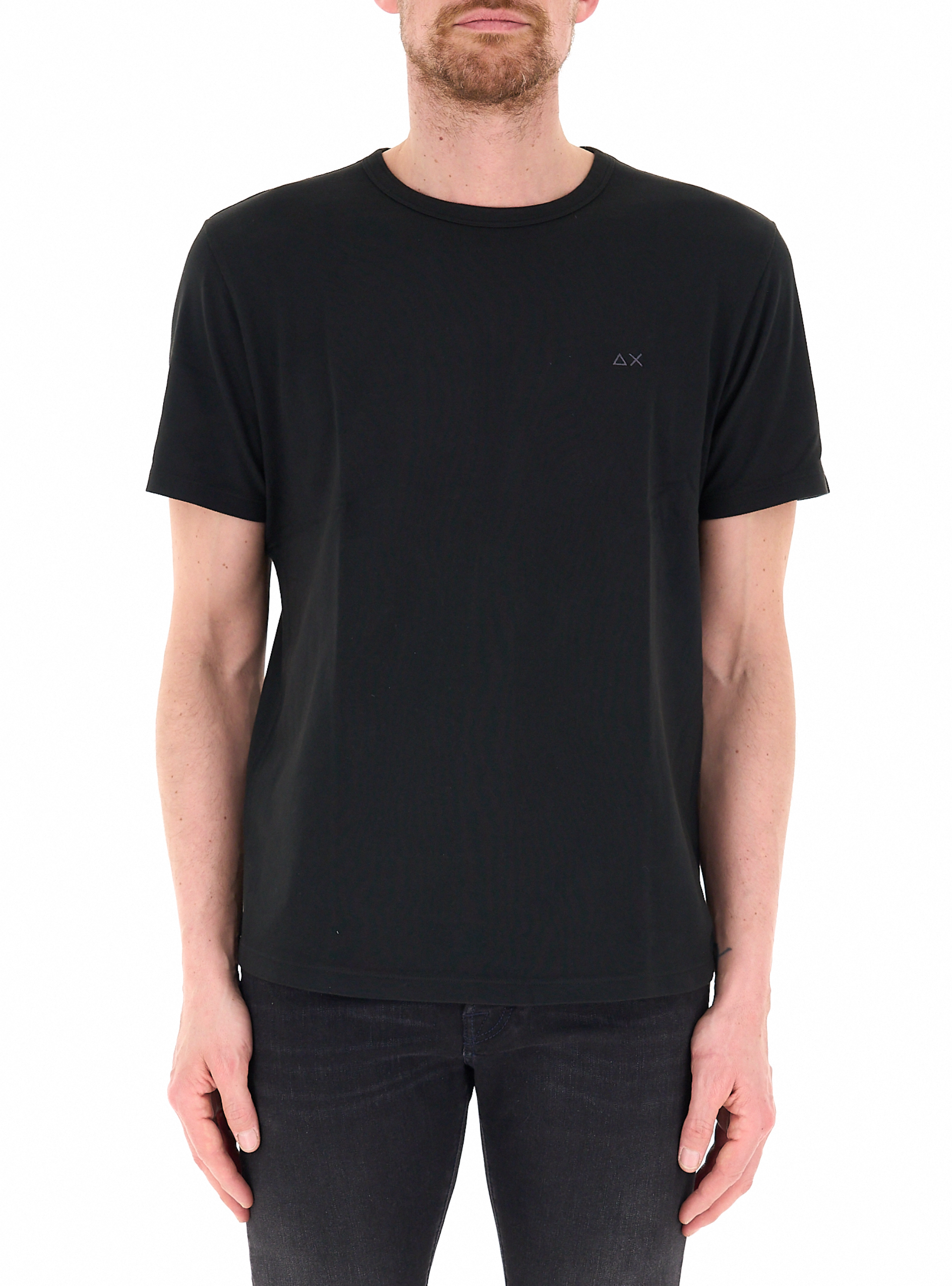 SUN68 T-shirt in piqué NERO