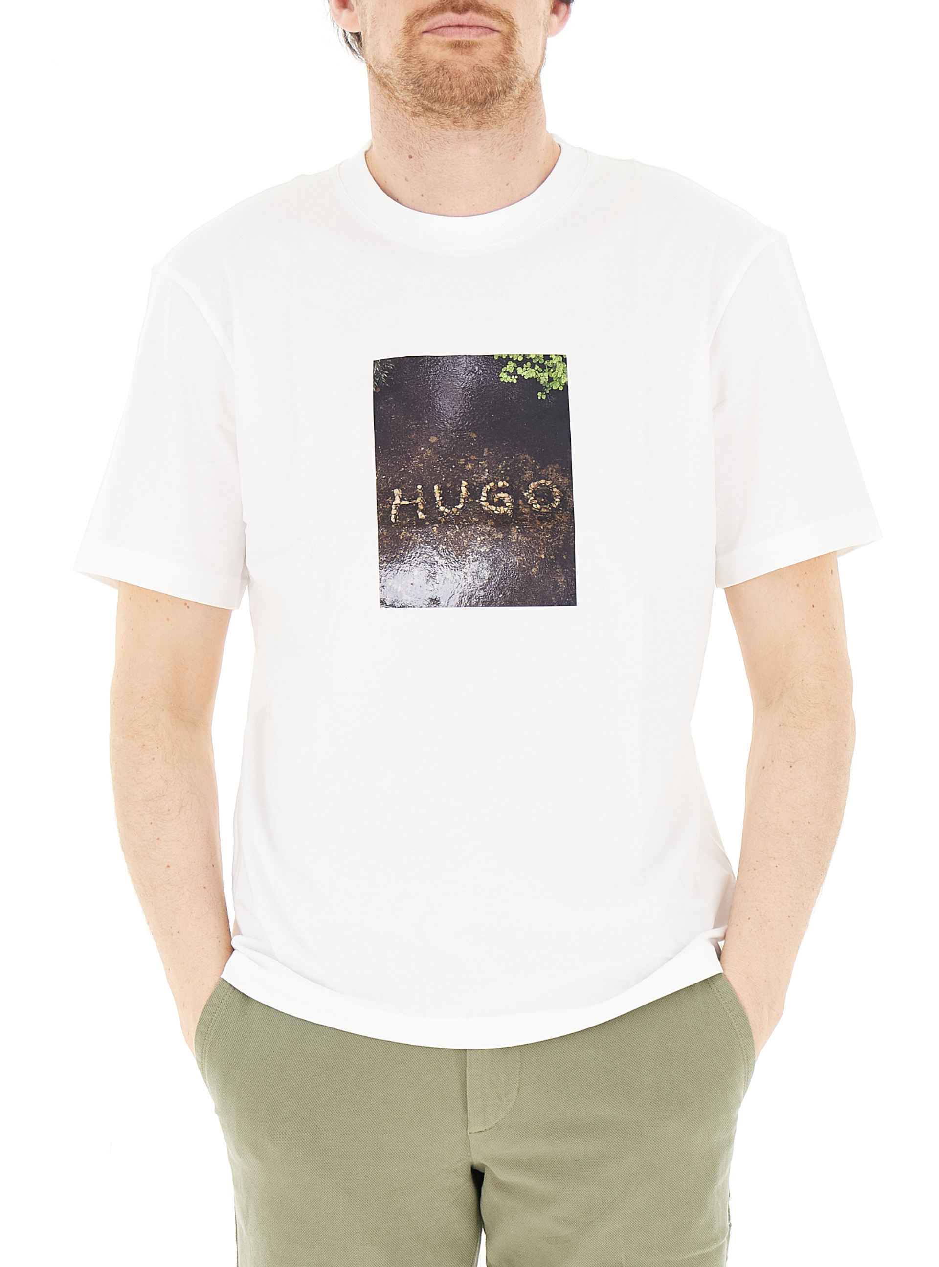 T-shirt con stampa HUGO BIANCO XL