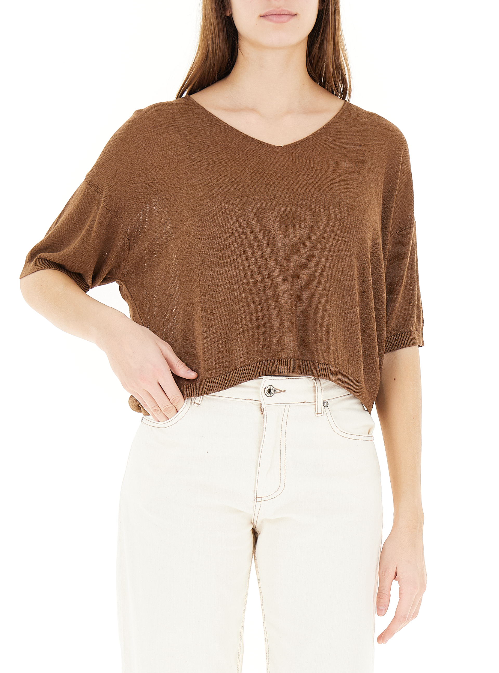 Maglia misto viscosa MARRONE L