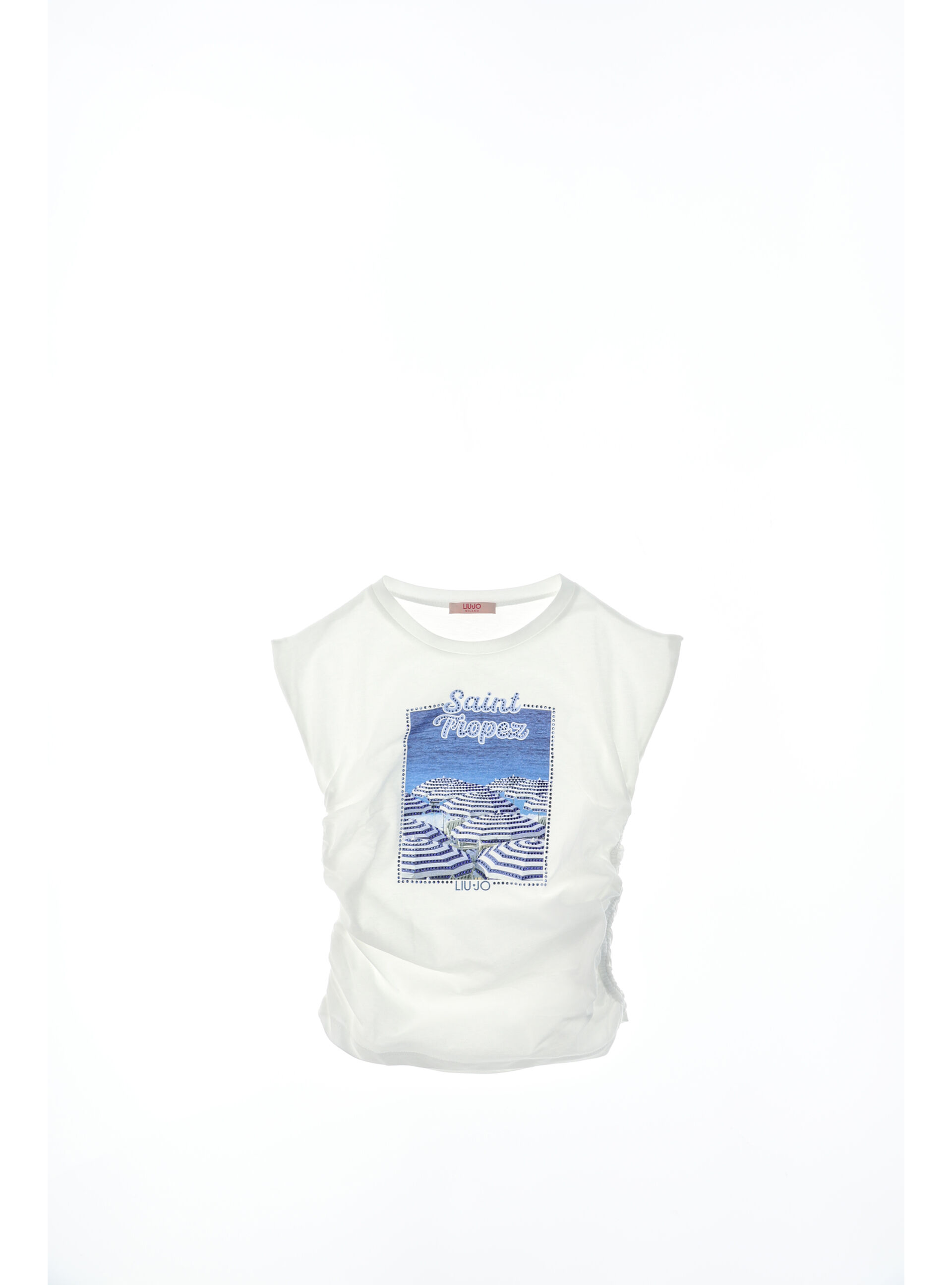 T-shirt con strass JUNIOR BIANCO 12