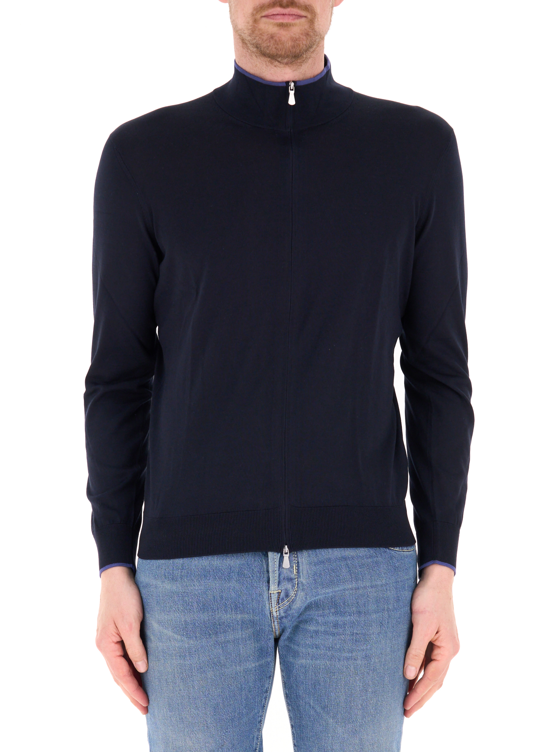 Cardigan con zip BLU NOTTE