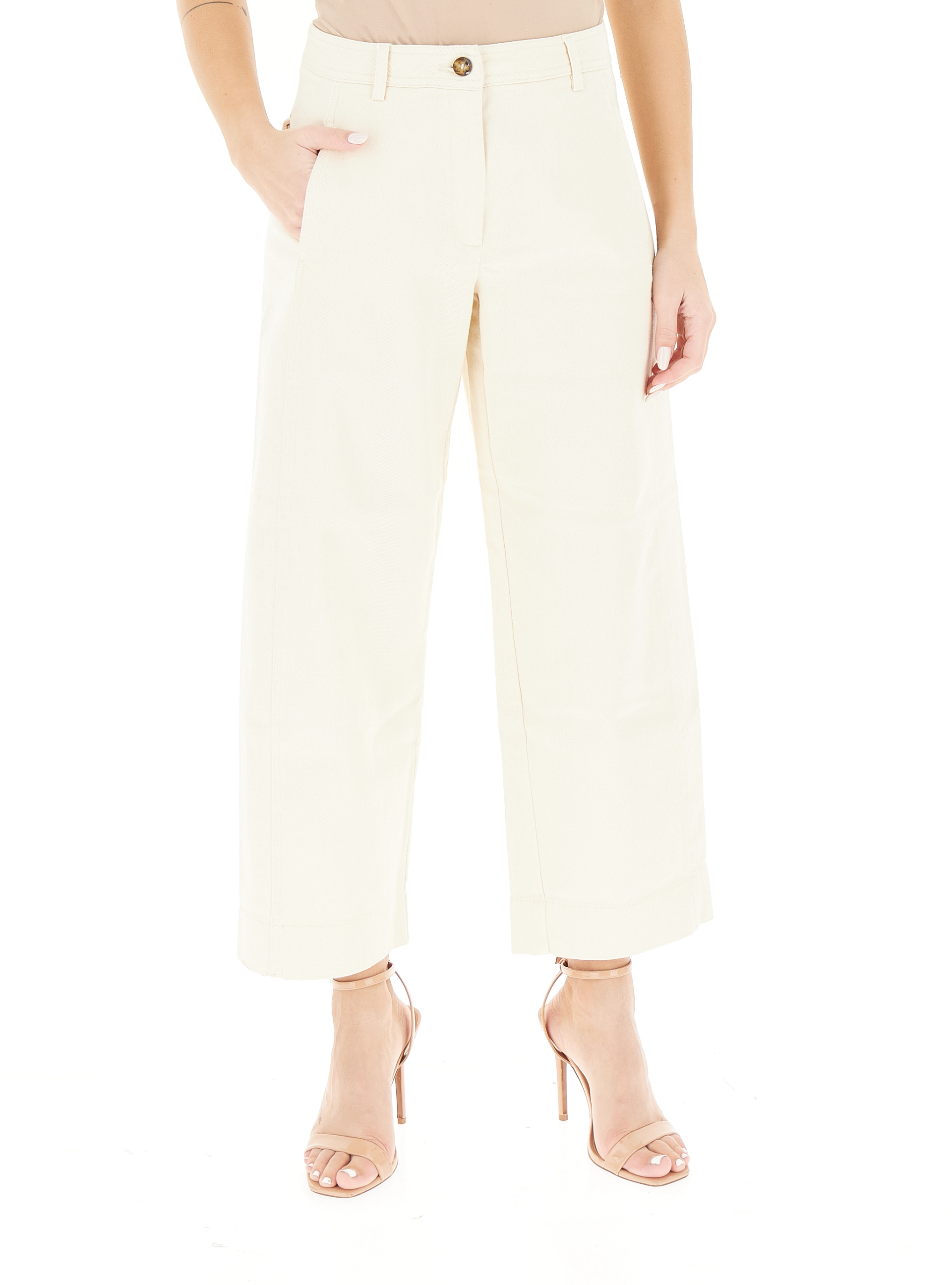 I BLUES Pantalone wide leg AVORIO