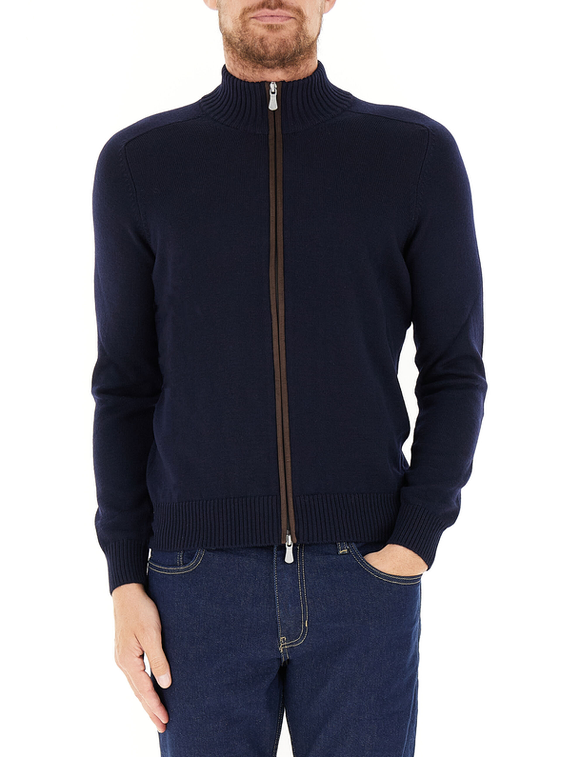 Cardigan con toppe BLU NOTTE 58