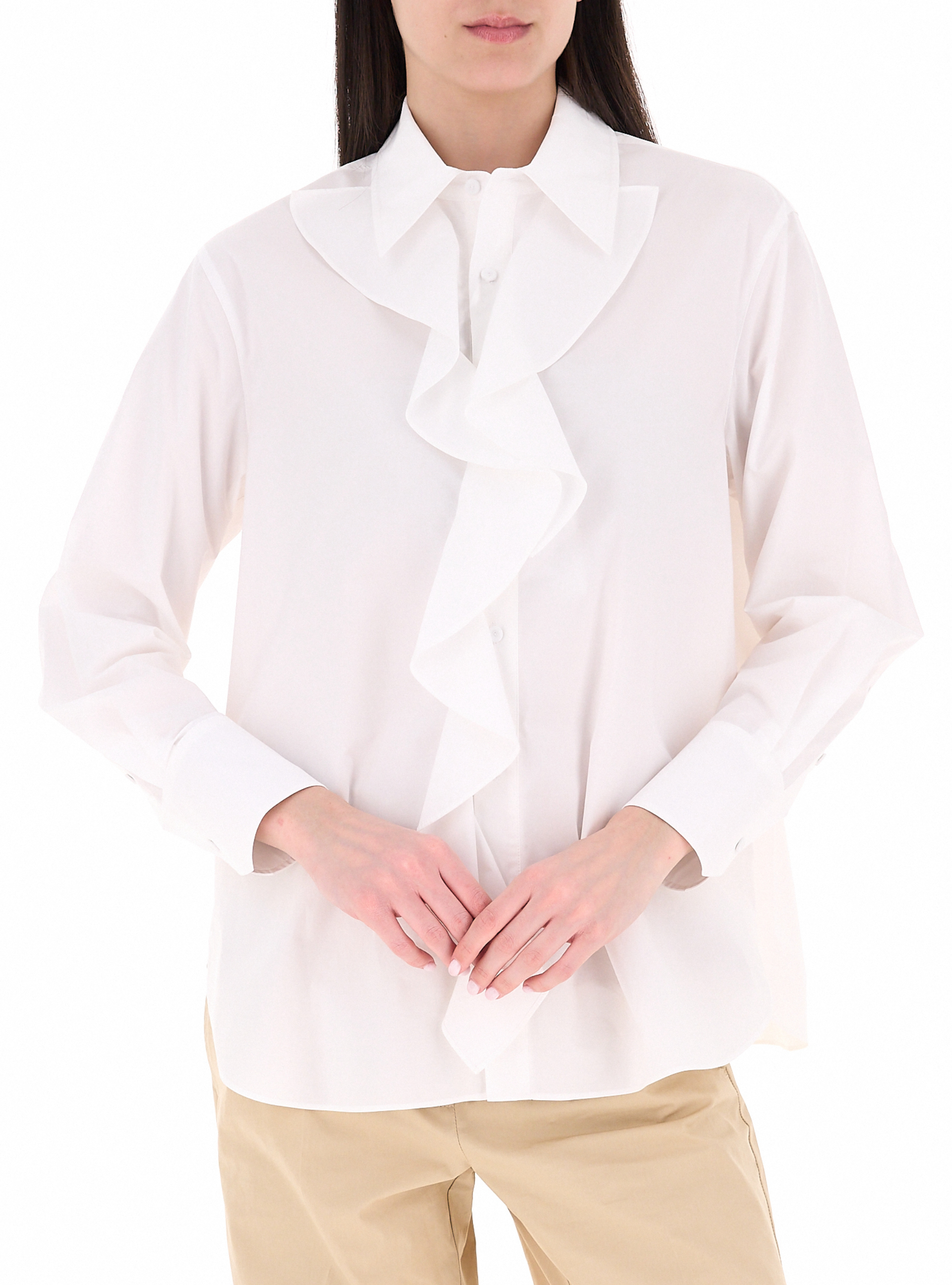 Marella Camicia con volants BIANCO