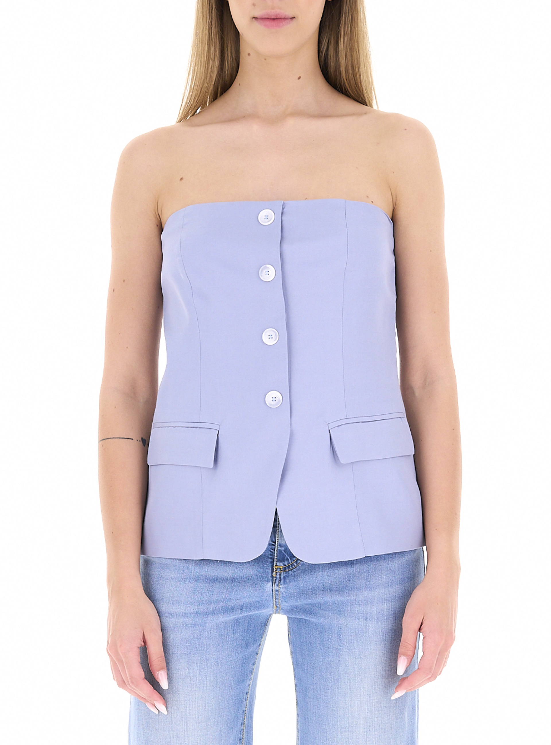 KOCCA Top a fascia AZZURRO POLVERE