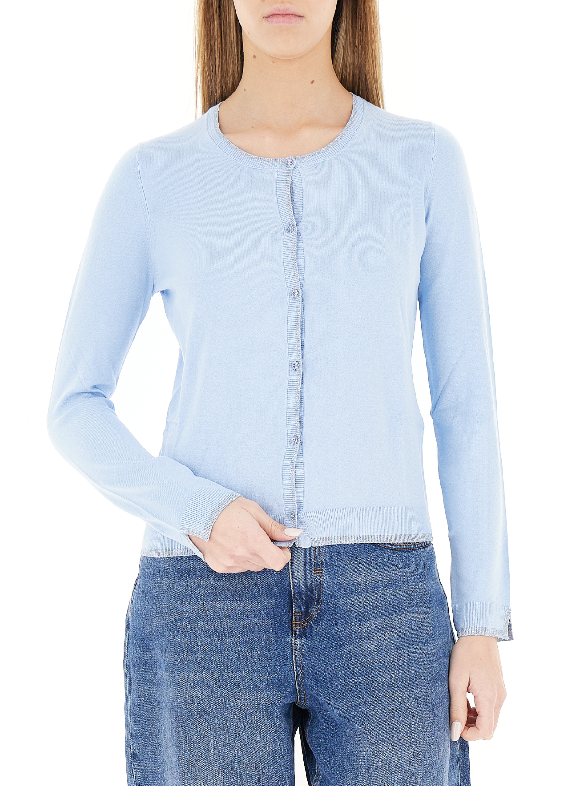 Cardigan con bottoni LIU JEANS AZZURRO CHIARO M