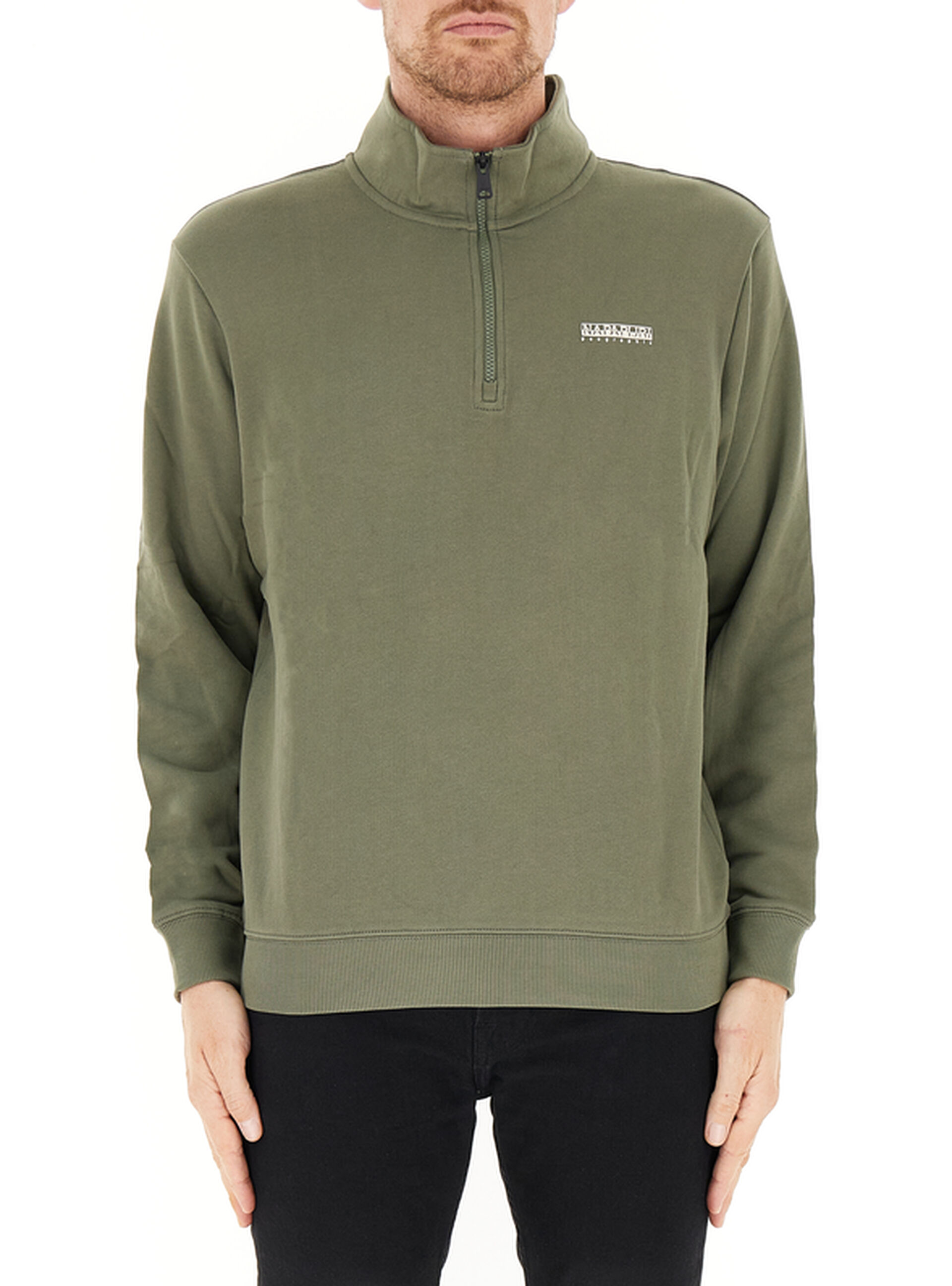 Felpa mezza zip VERDE MILITARE M