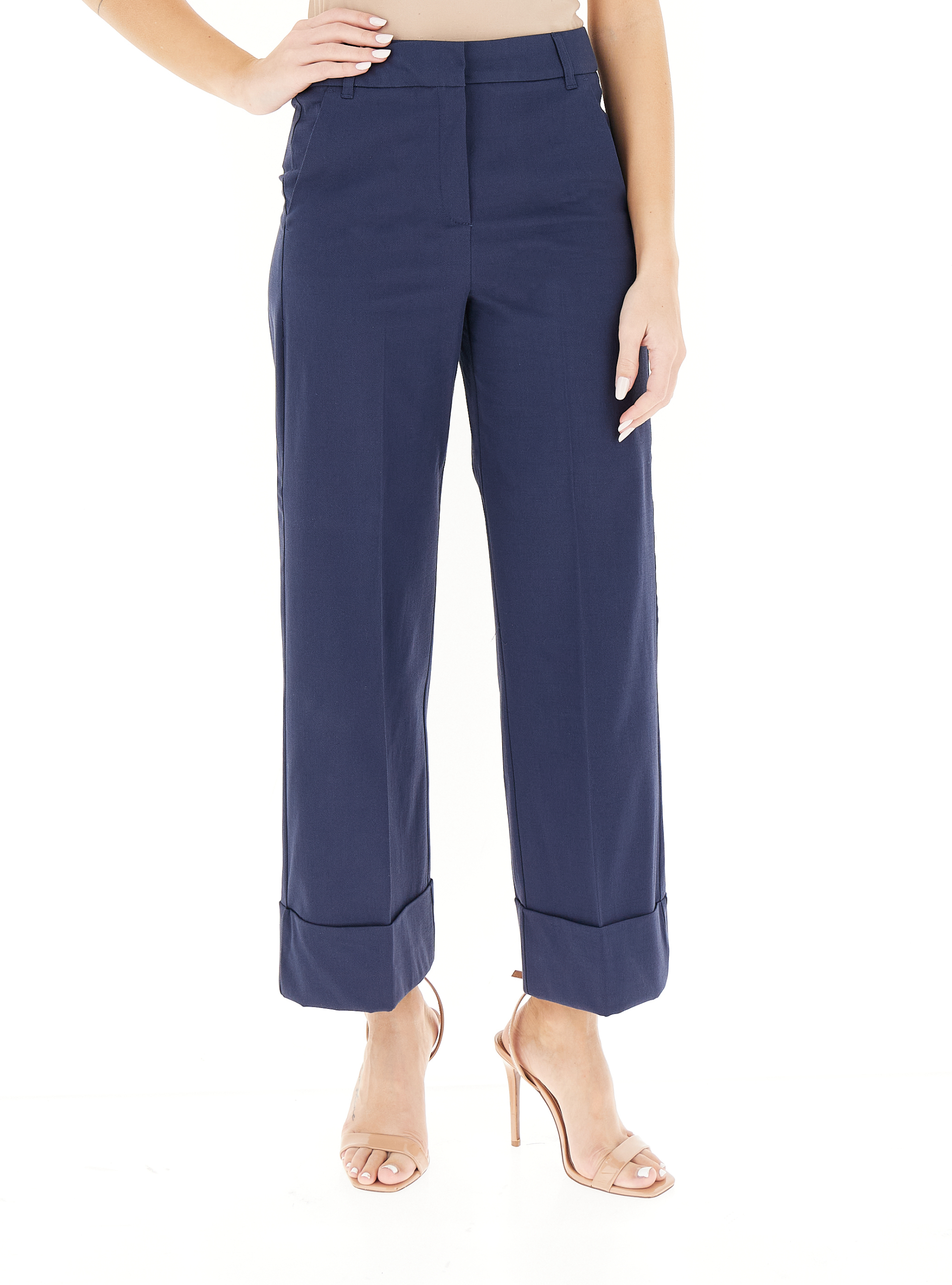 Pantalone misto cotone BLU NAVY 42