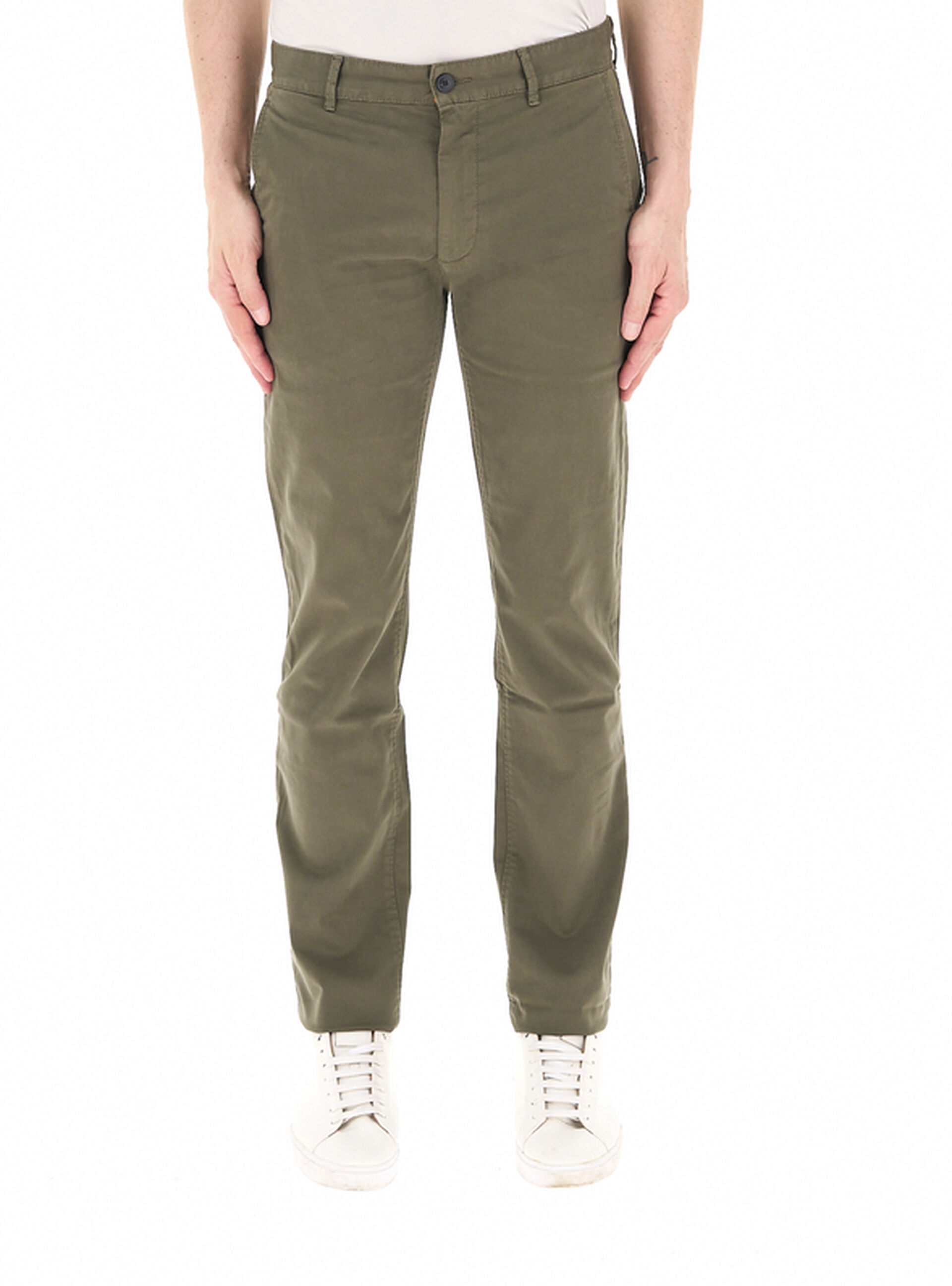 Pantalone chino BOSS VERDE OLIVA 33