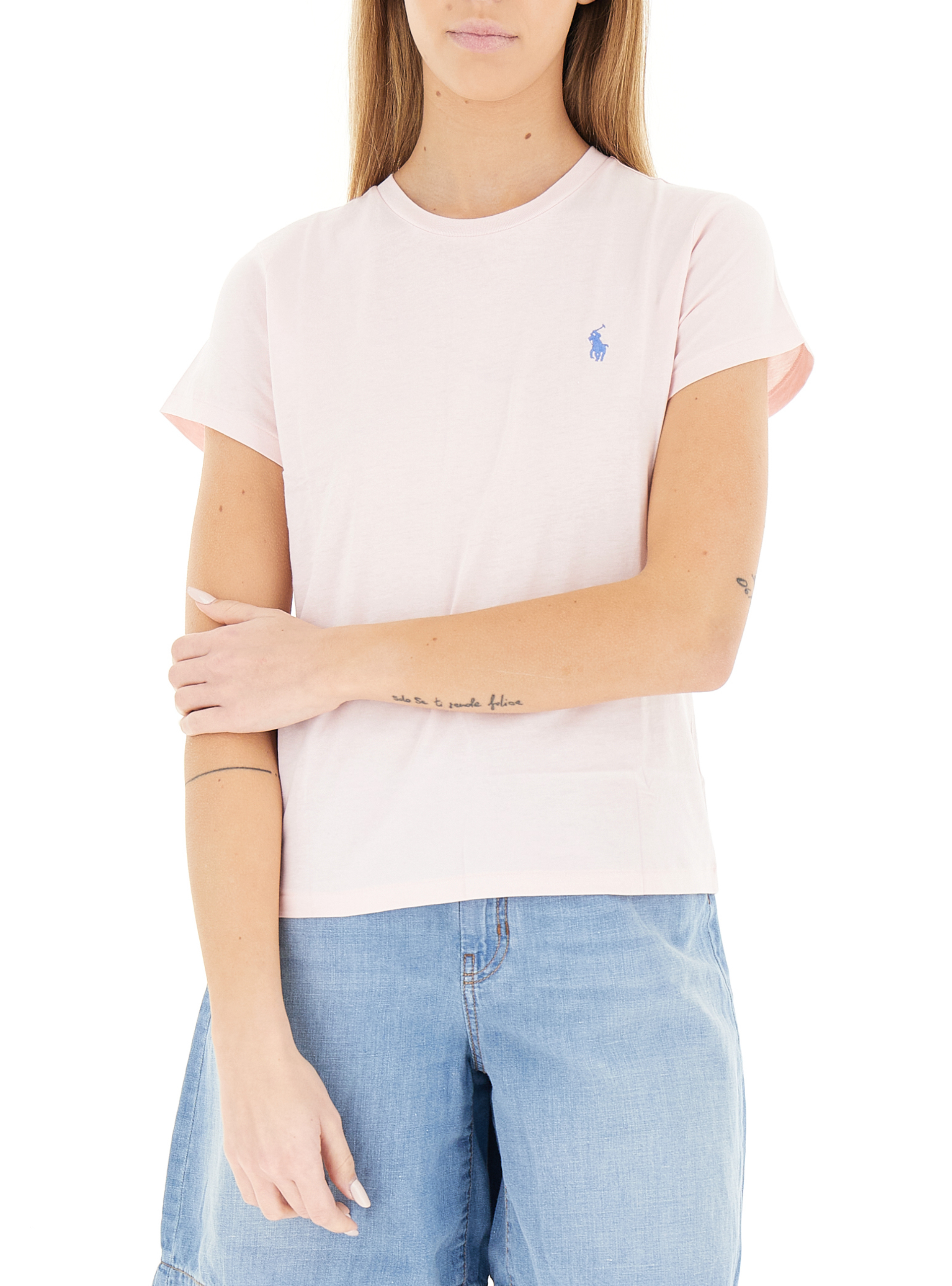 T-shirt girocollo POLO ROSA CHIARO S