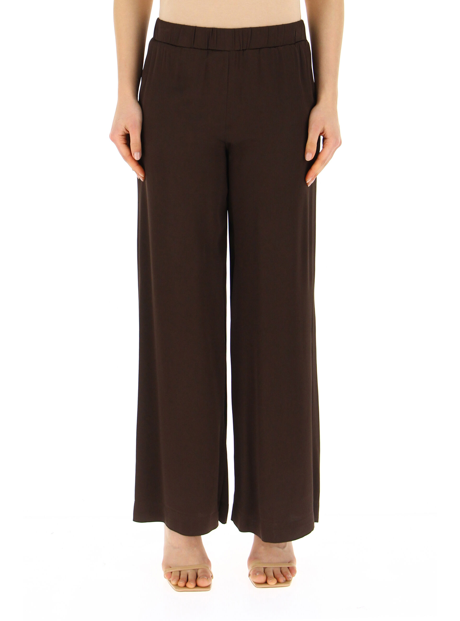 Pantalone in raso MARRONE 38