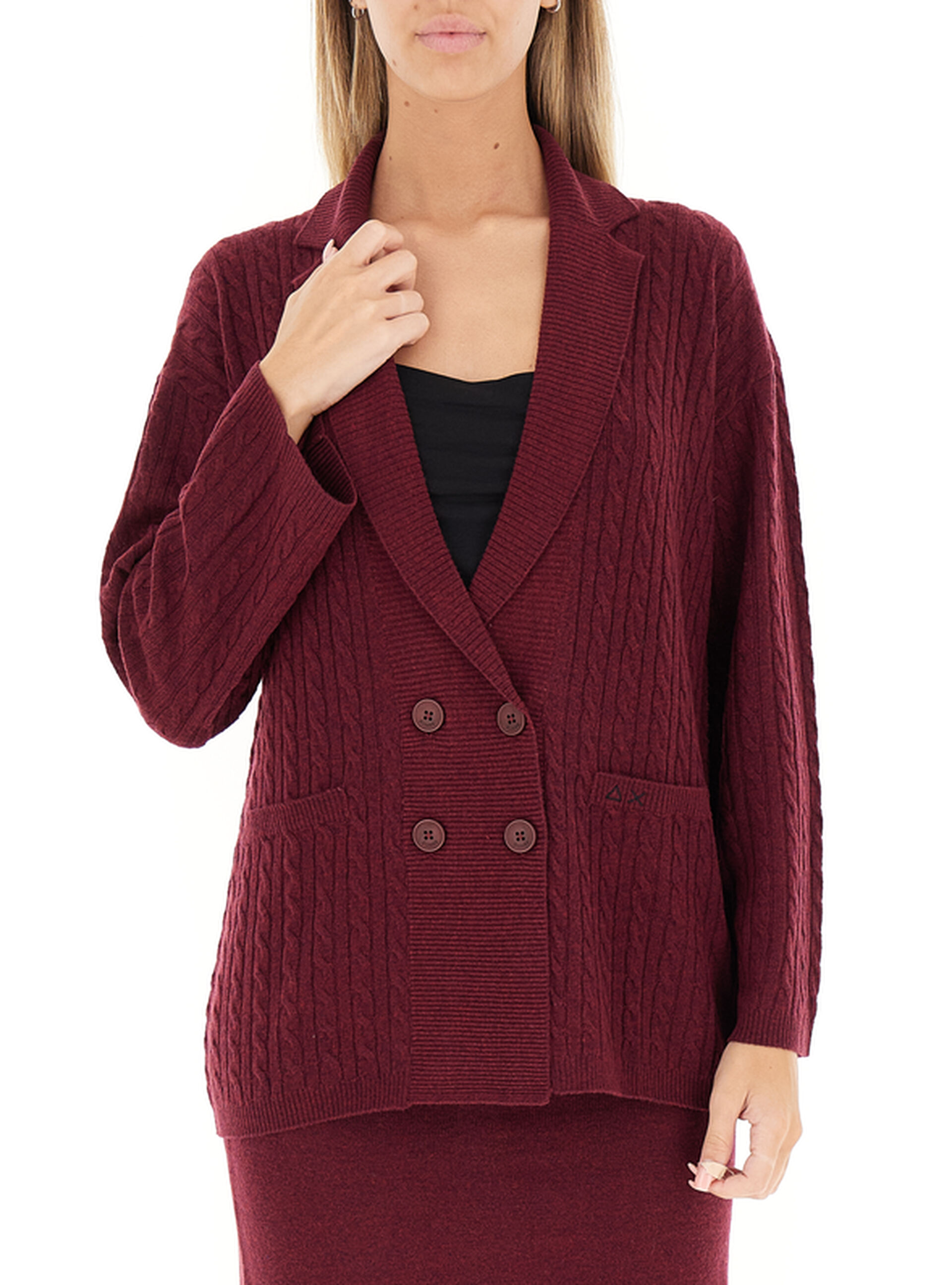 Cardigan lana cashmere BORDEAUX L