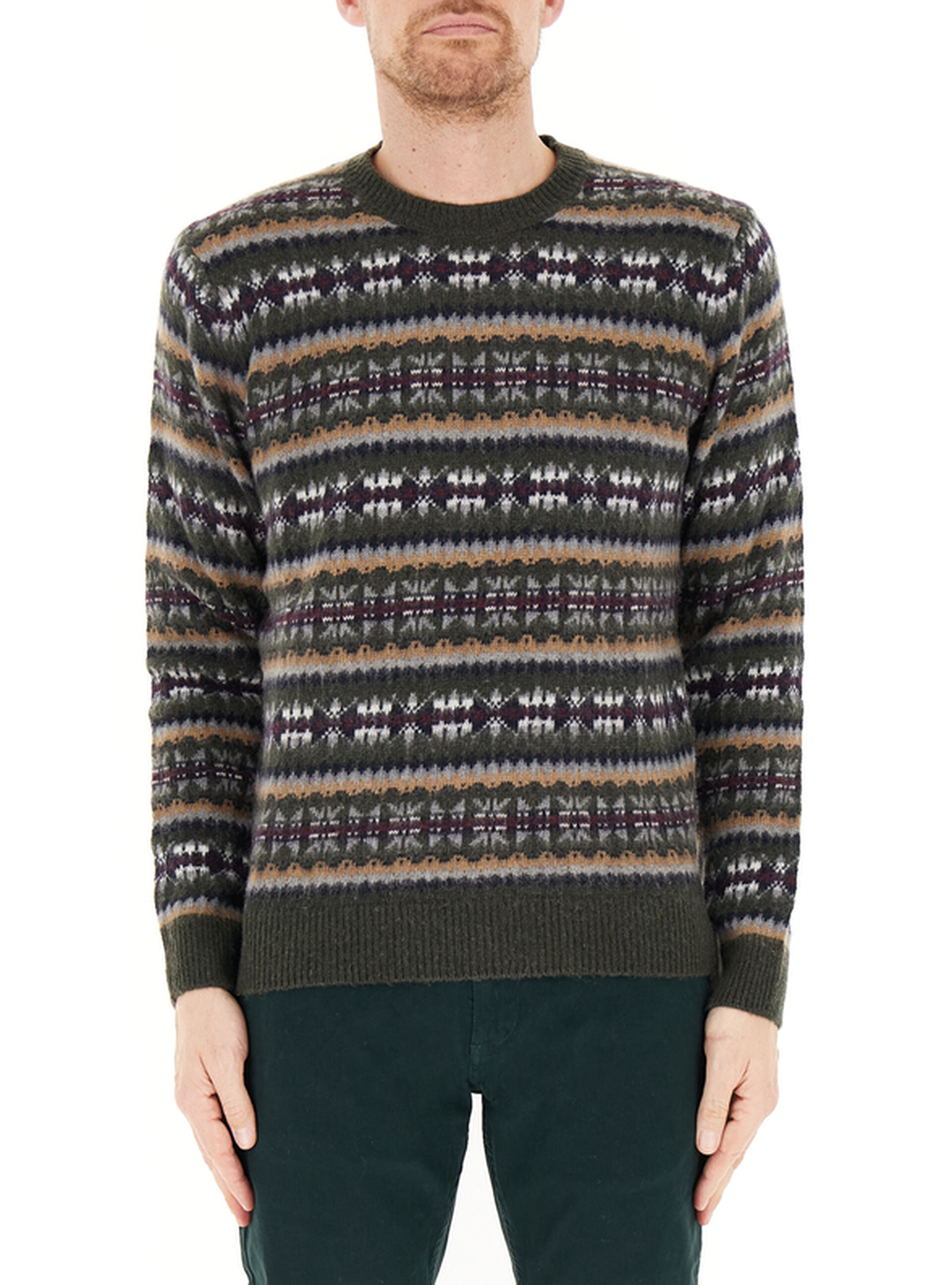 Maglione con fantasia VERDE SCURO 52