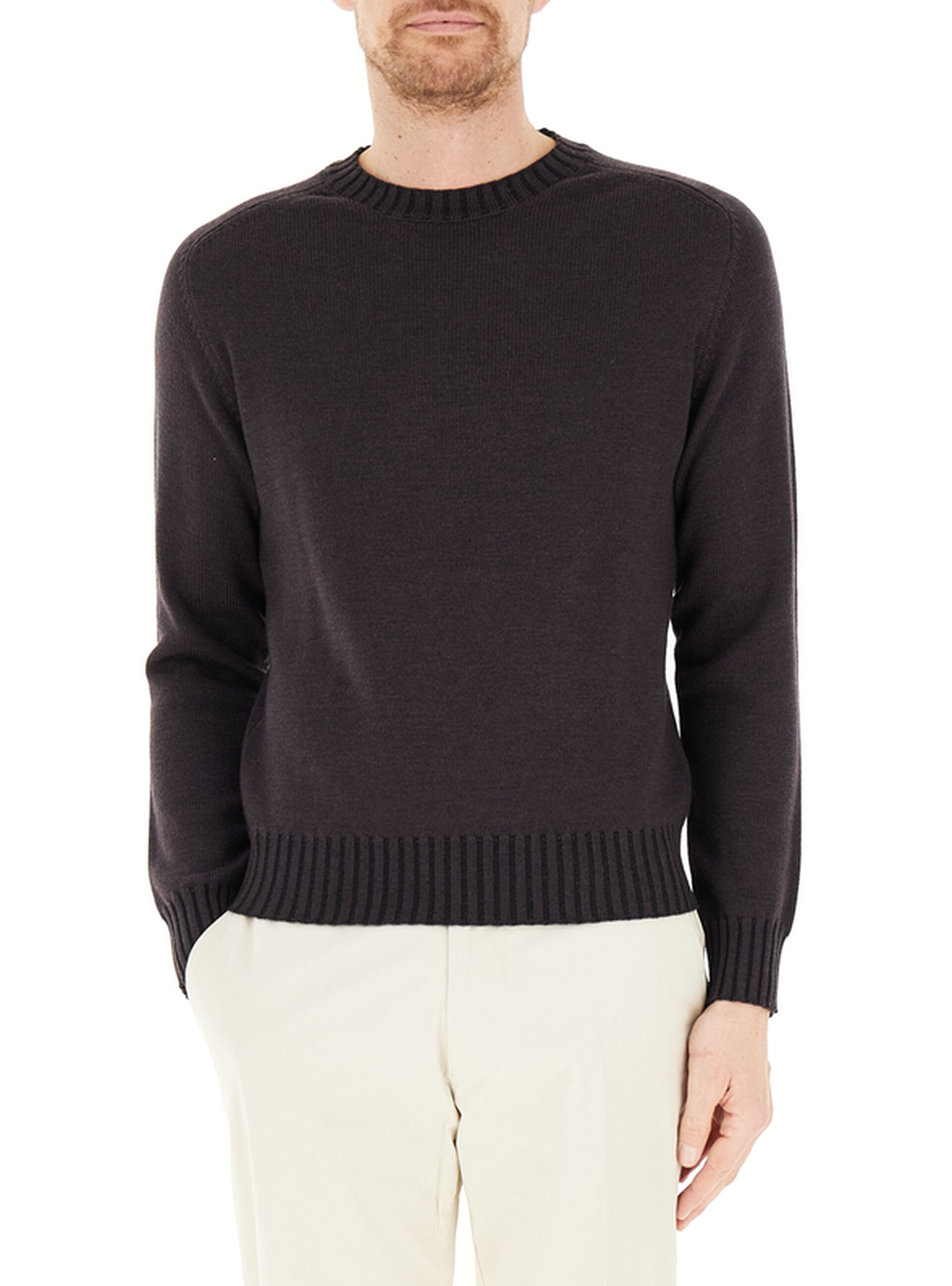 Maglione lana merino extrafine TESTA DI MORO XXL