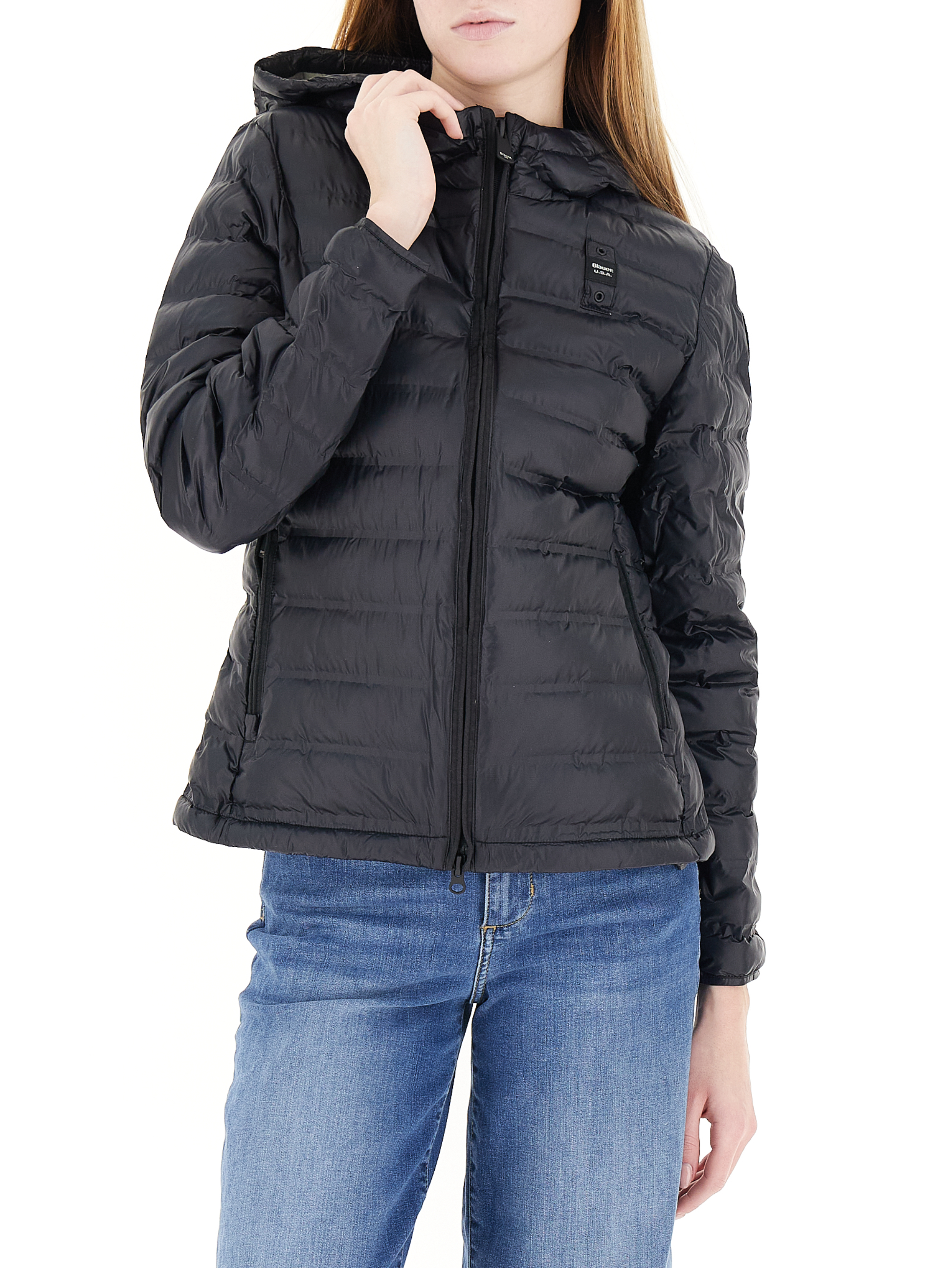 Blauer Piumino con cappuccio NERO