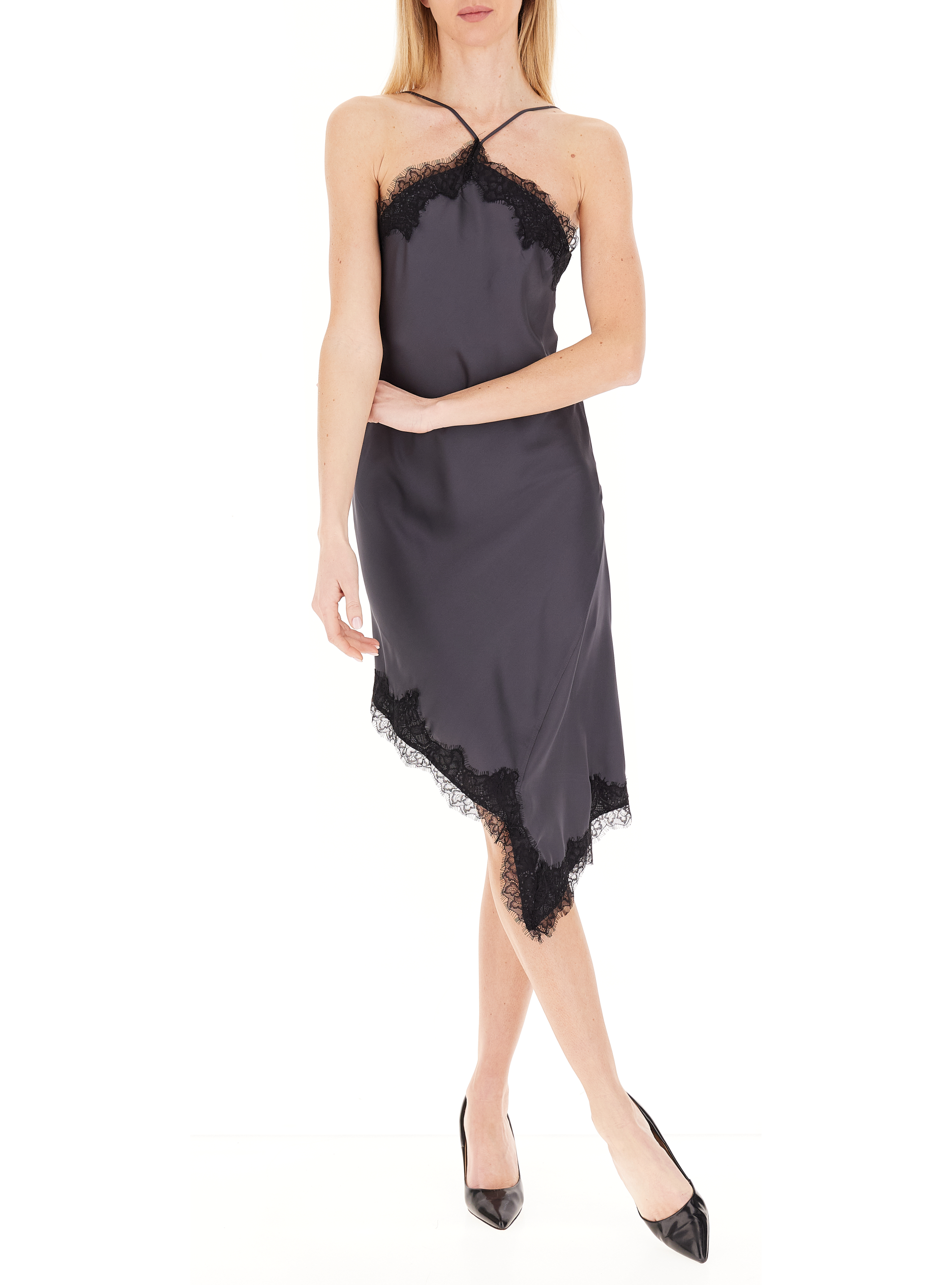 Abito con pizzo GRIGIO SCURO