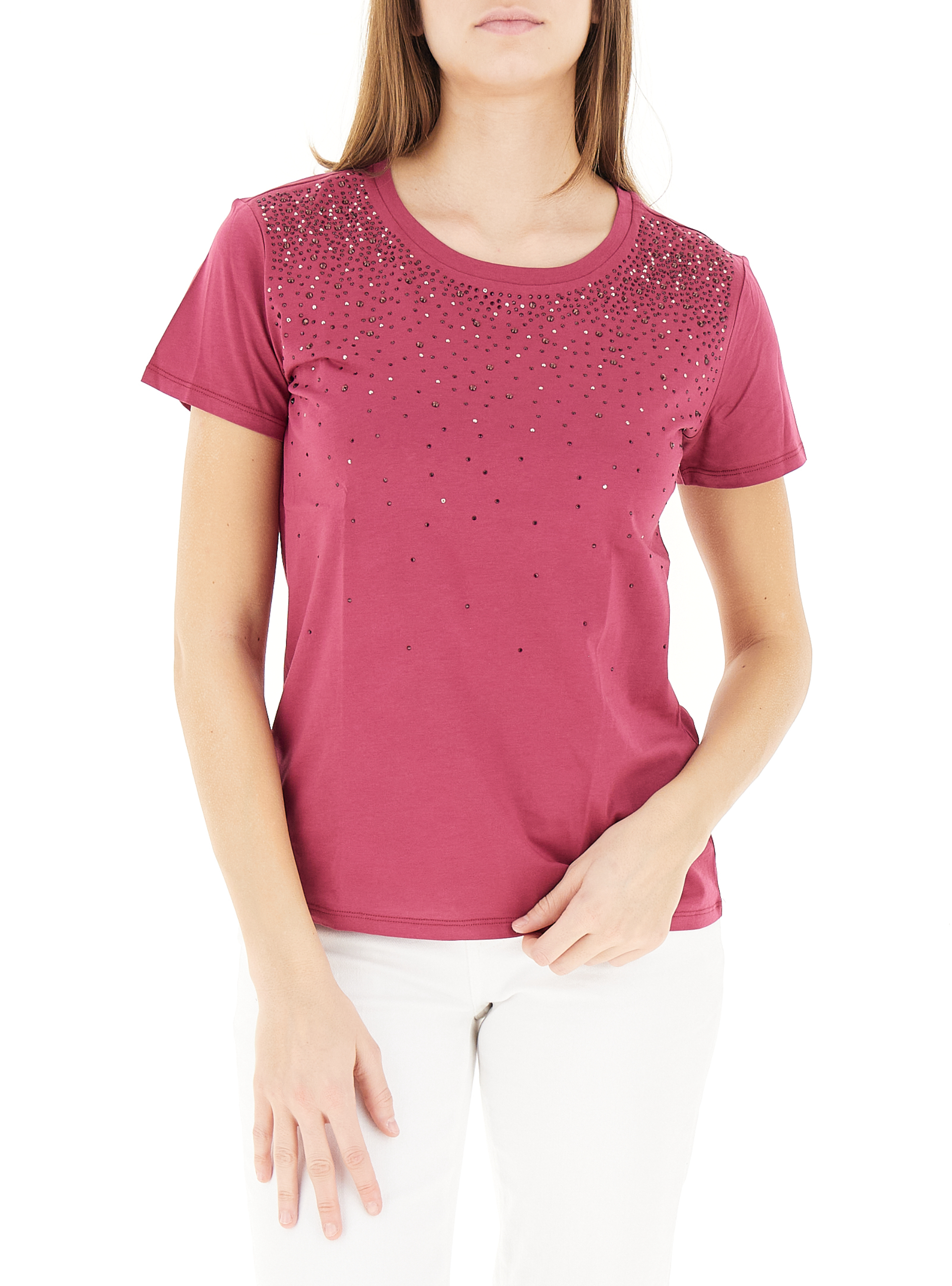 T-shirt con strass SPORT CICLAMINO XS