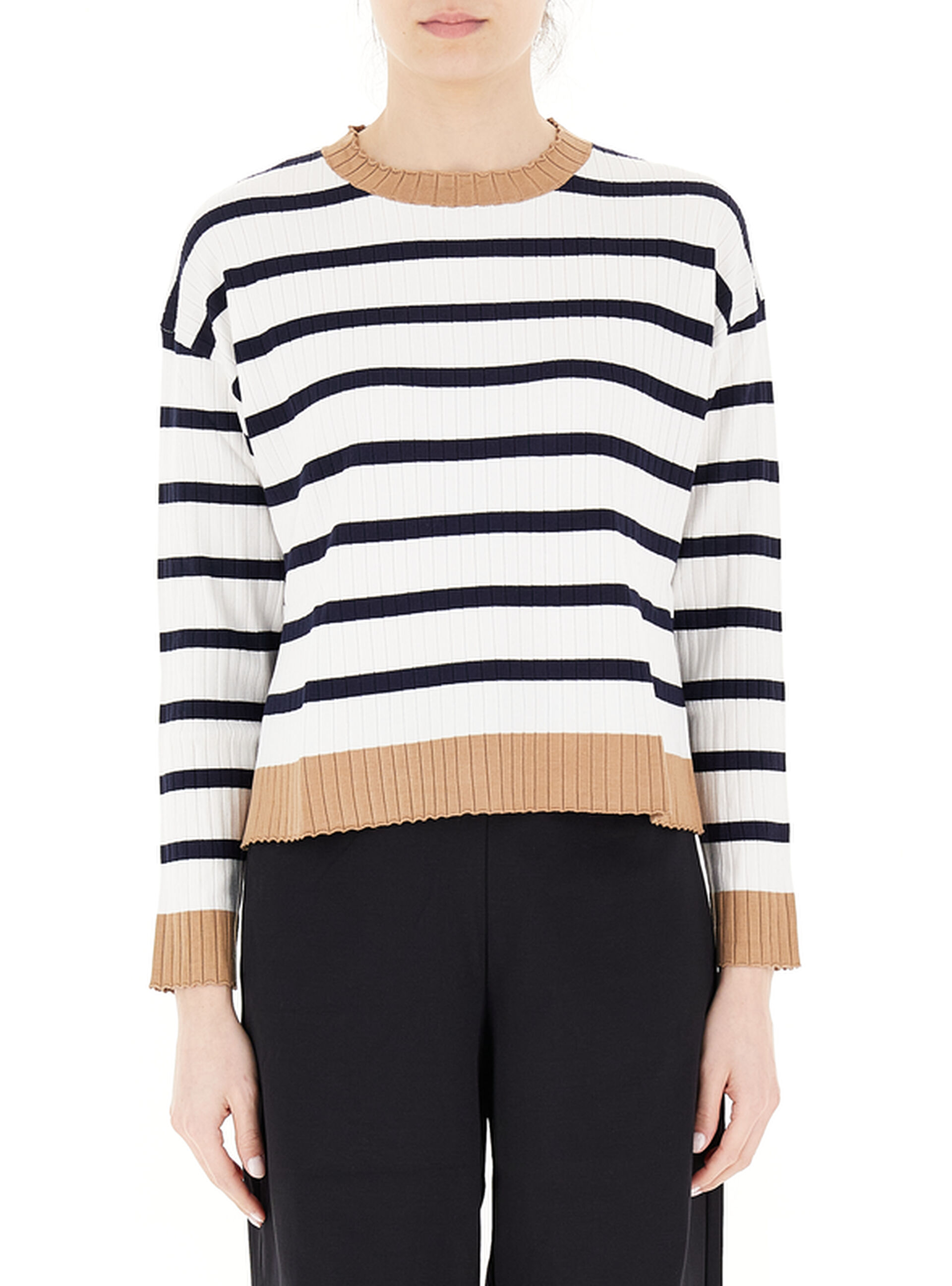 Maglia a righe PANNA L