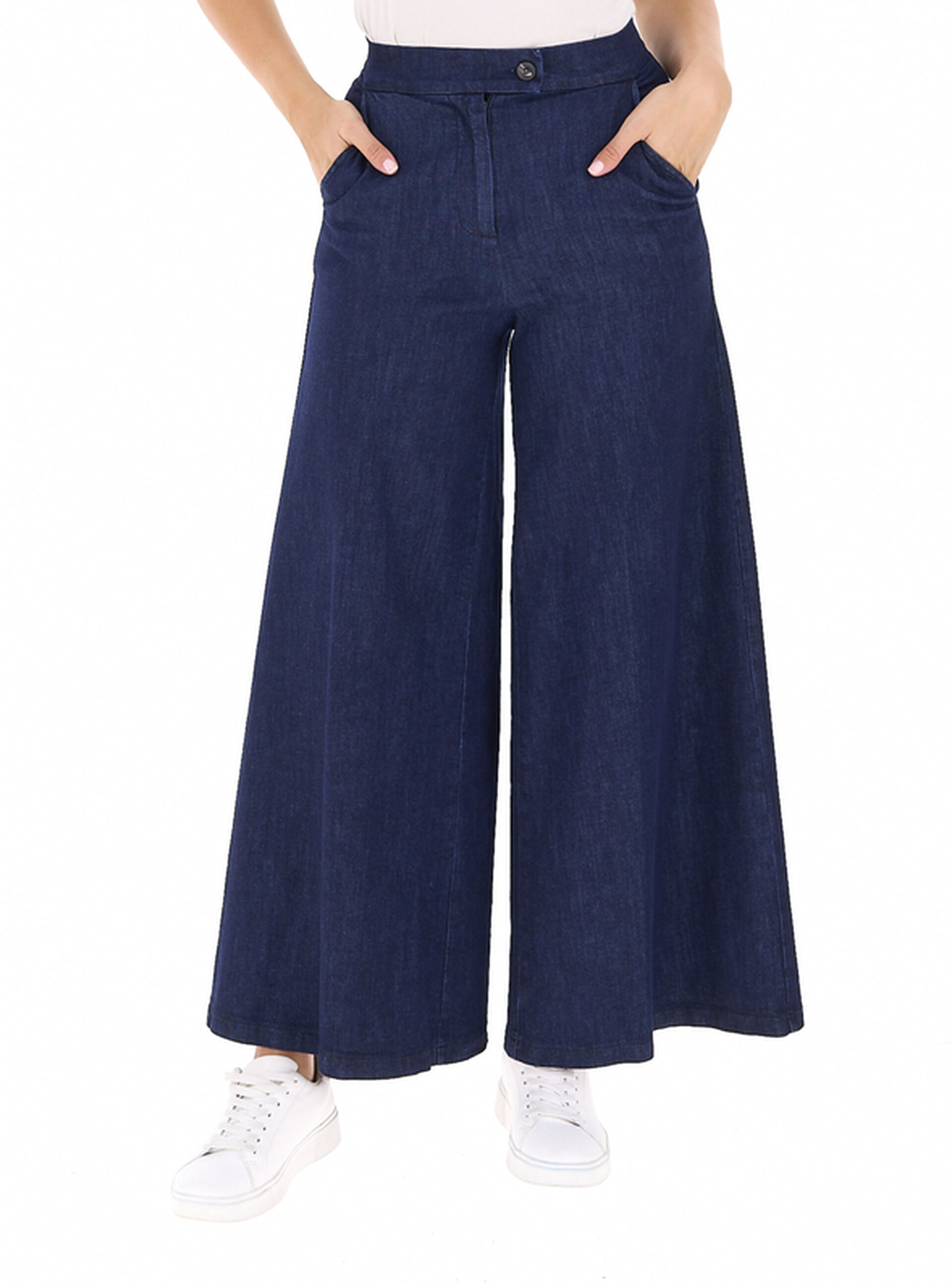Jeans a palazzo BLU SCURO 46