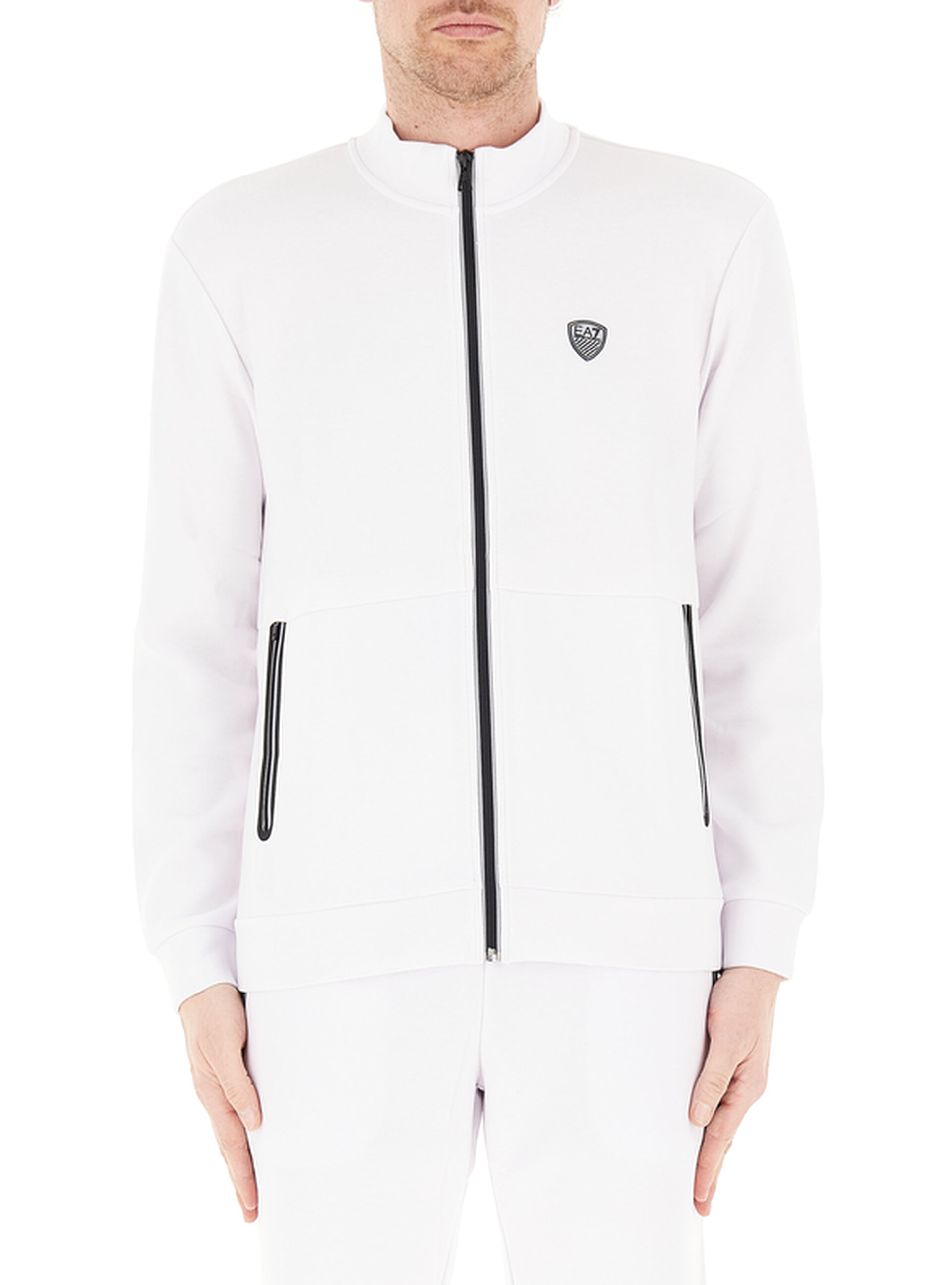 Felpa con zip BIANCO L