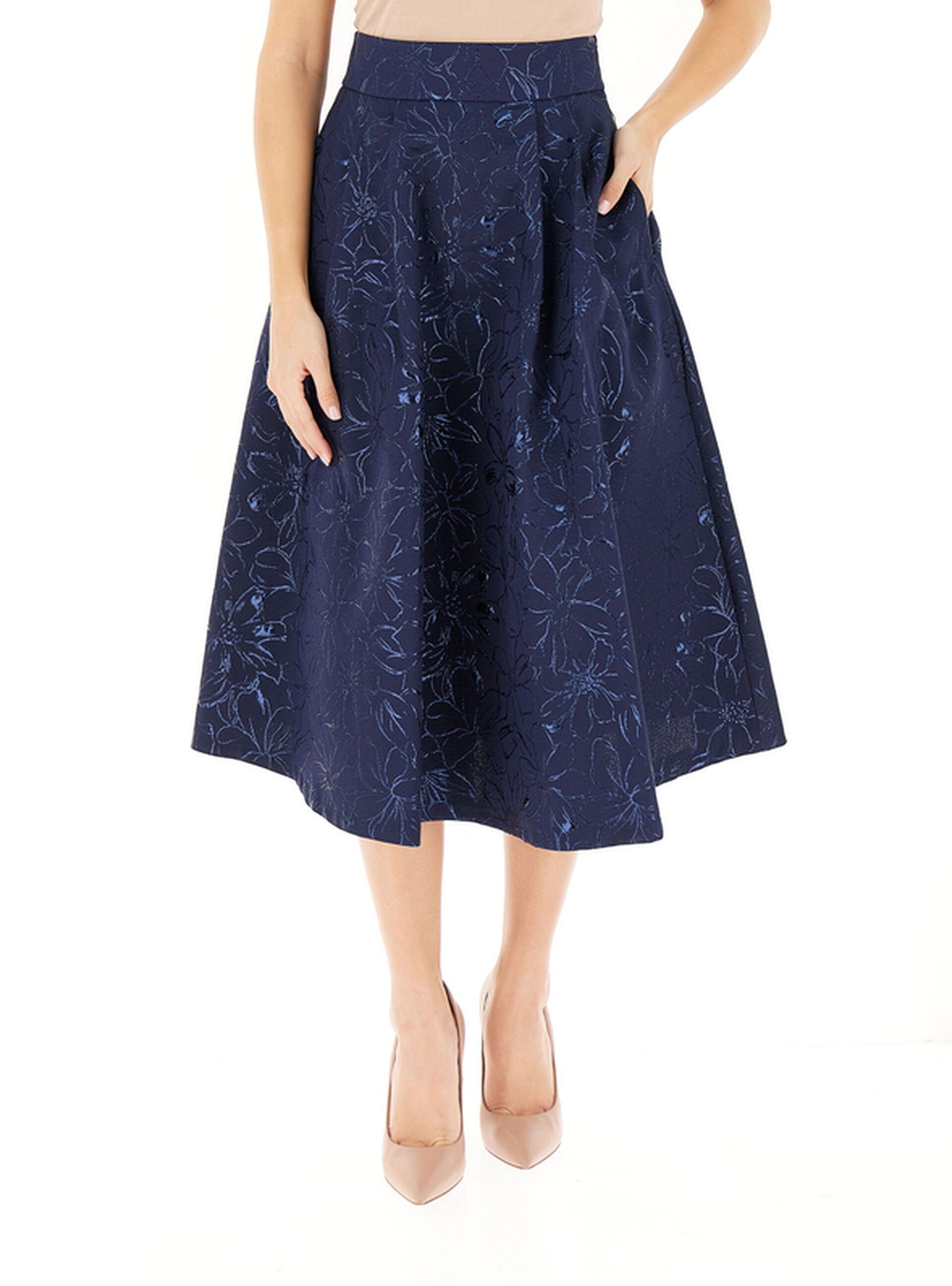 Gonna a pieghe BLU NAVY