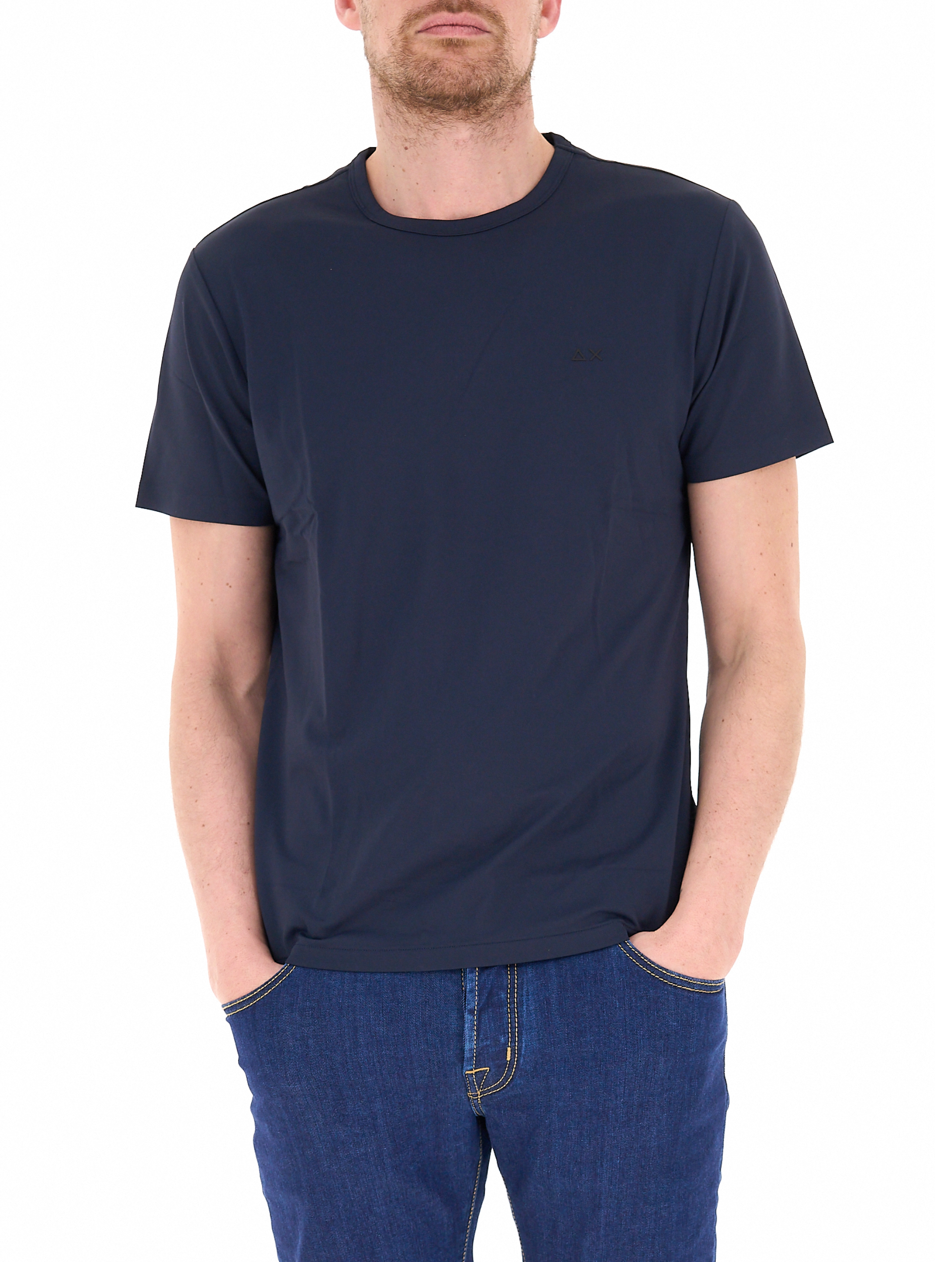 SUN68 T-shirt girocollo BLU NAVY