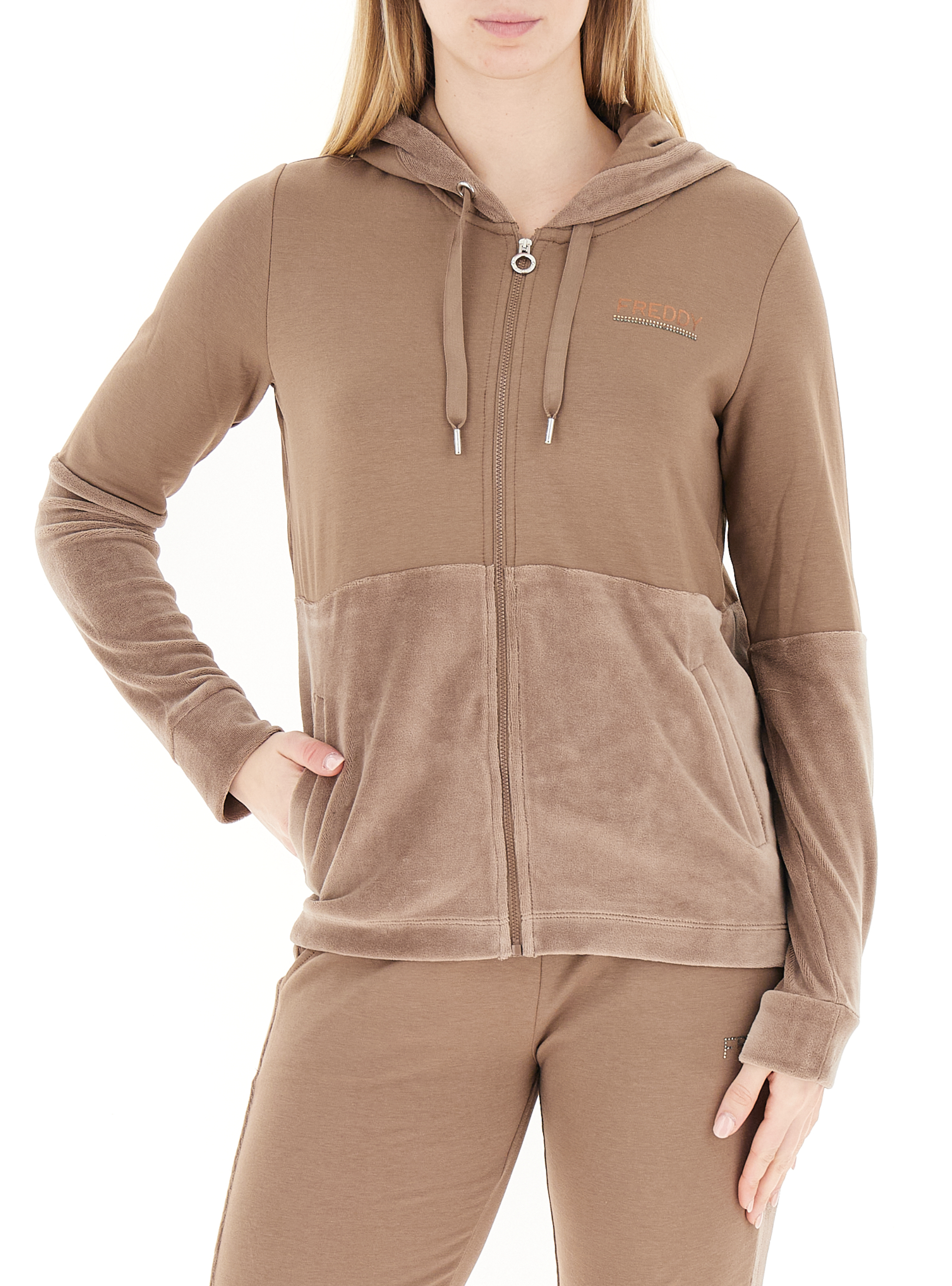 Felpa con cappuccio MARRONE CHIARO