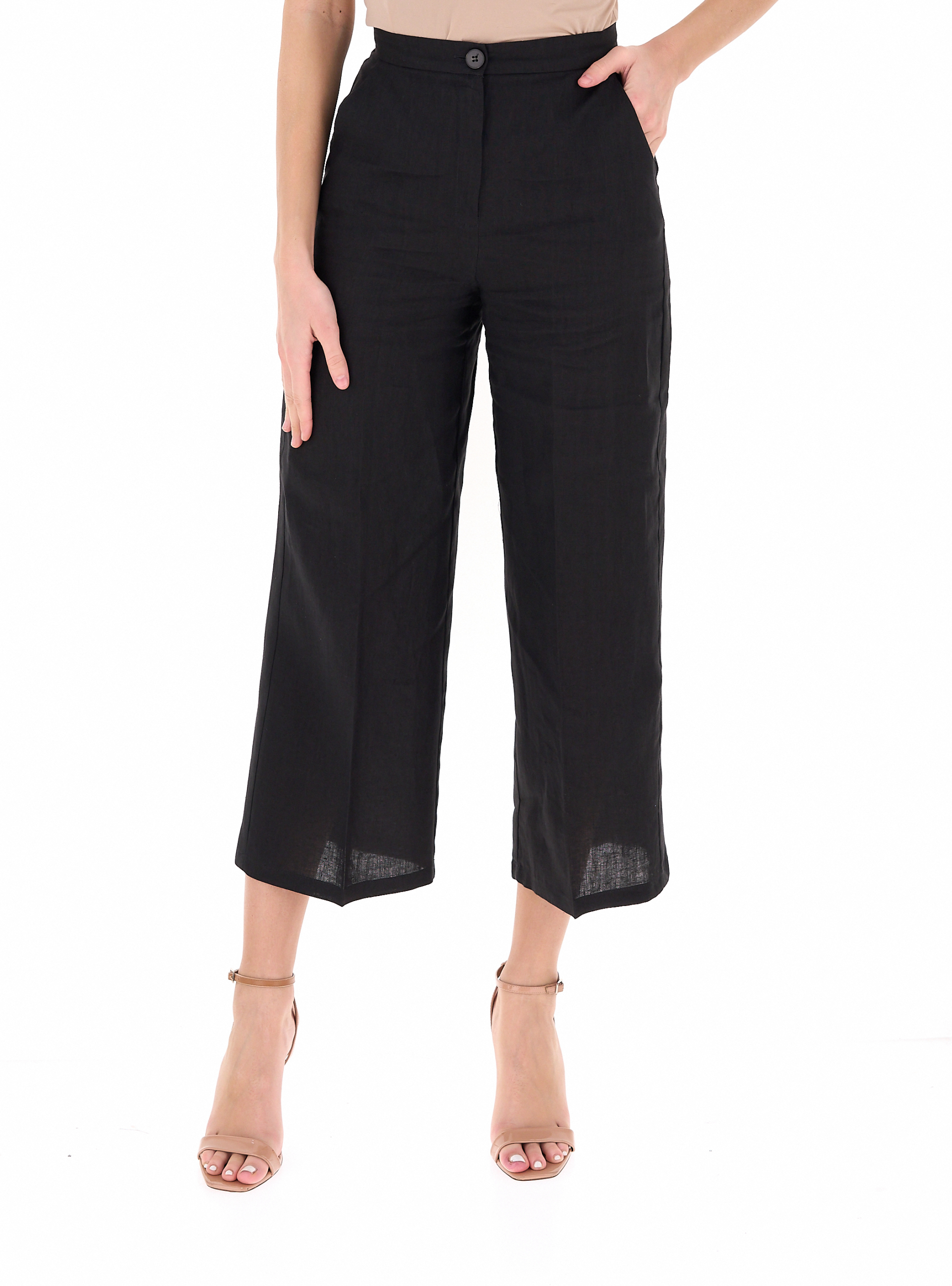 Pantalone in lino NERO