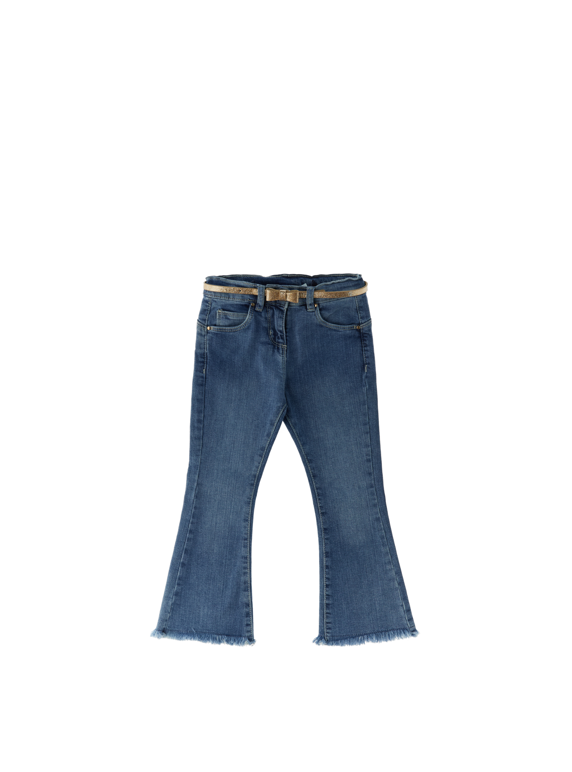 IDO Jeans flare con cintura BLU