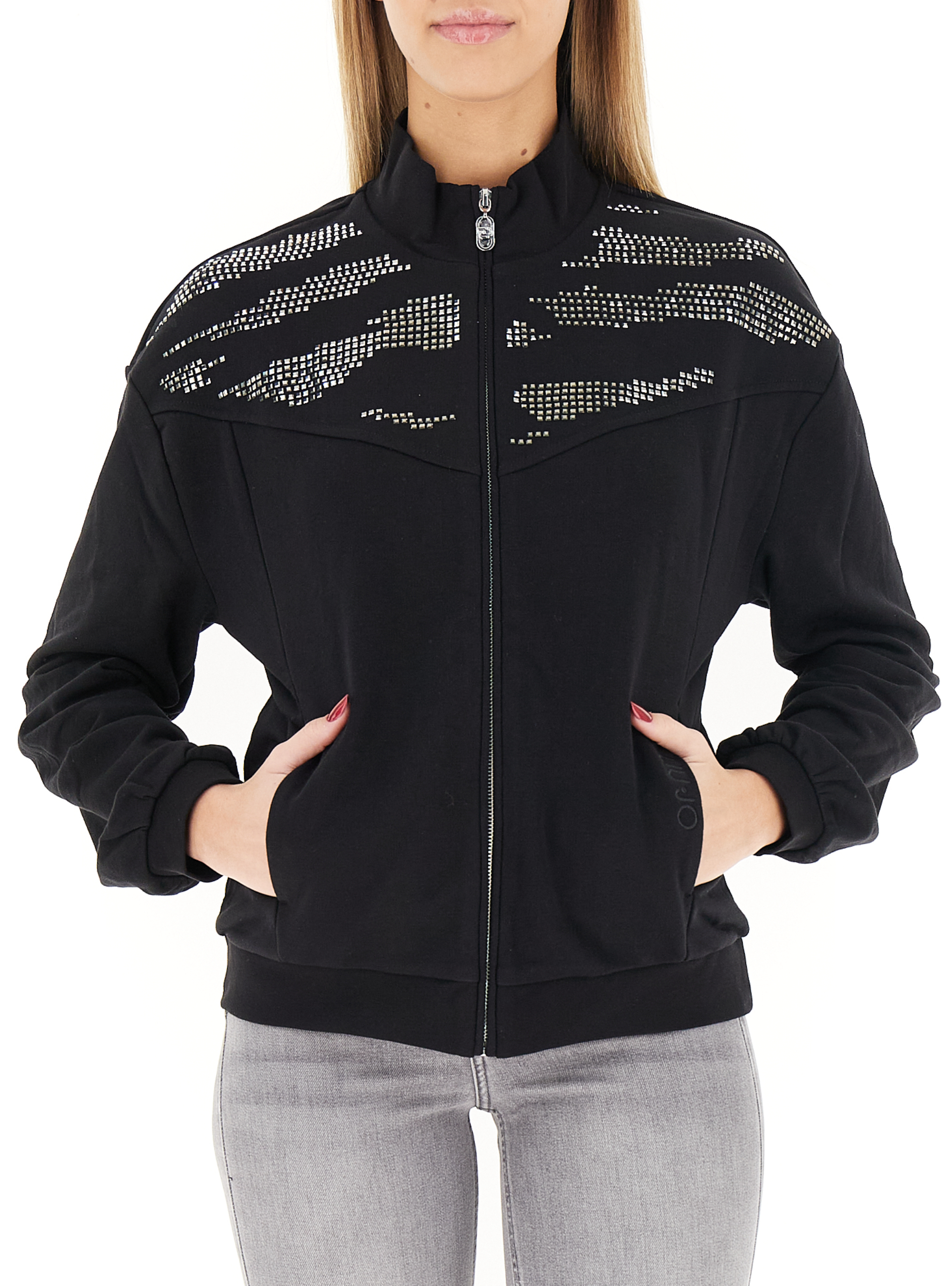 LIU JO Felpa con strass SPORT NERO