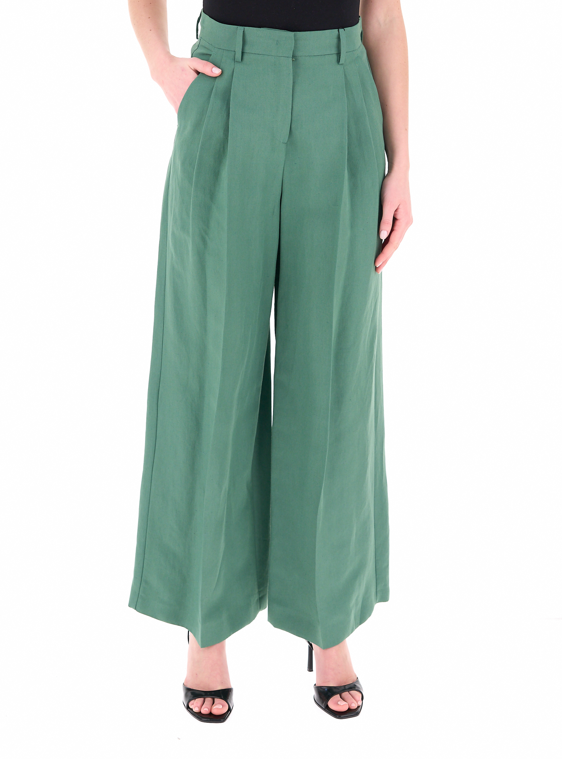 Pantalone wide leg VERDE MENTA 42