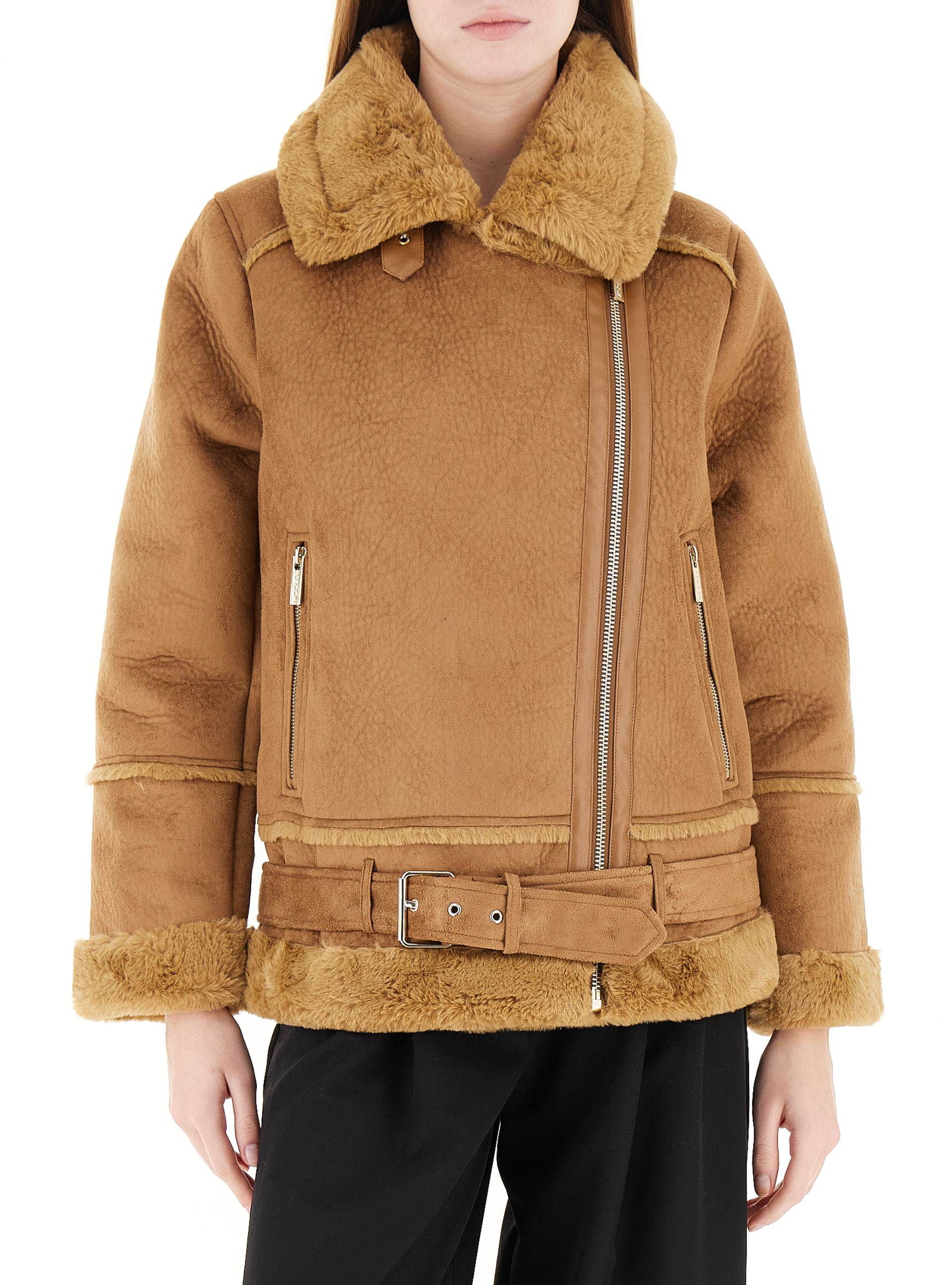 VICOLO Giacca in similpelle COGNAC