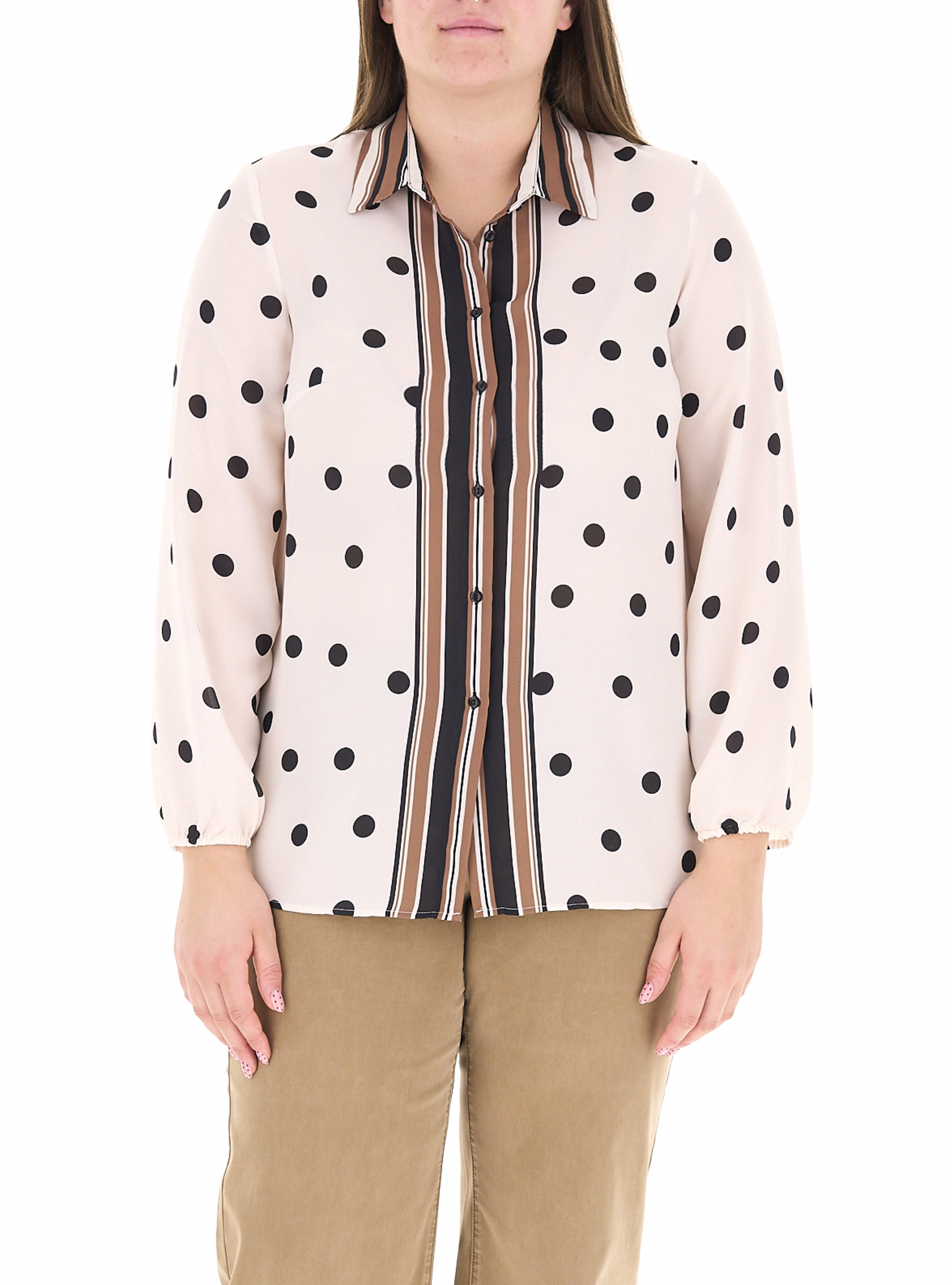 Camicia in fantasia MARRONE 39
