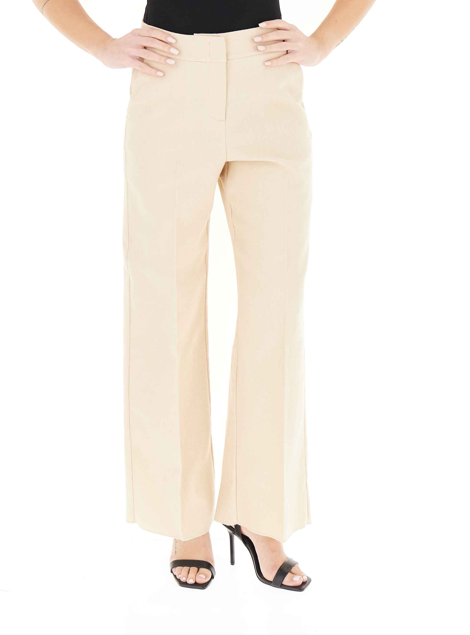 Pantalone misto lino BEIGE