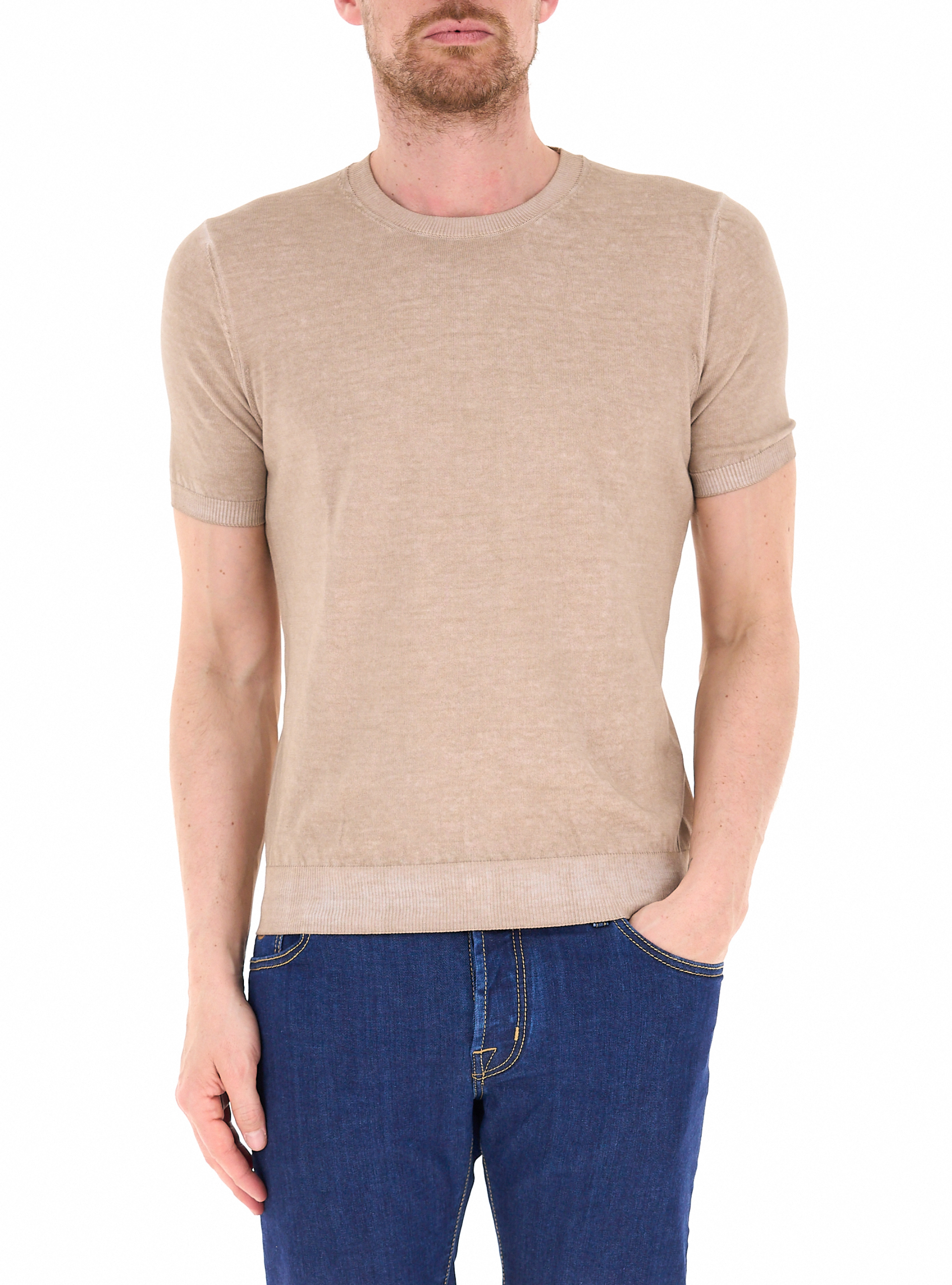 PREMODE Maglia girocollo BEIGE 48