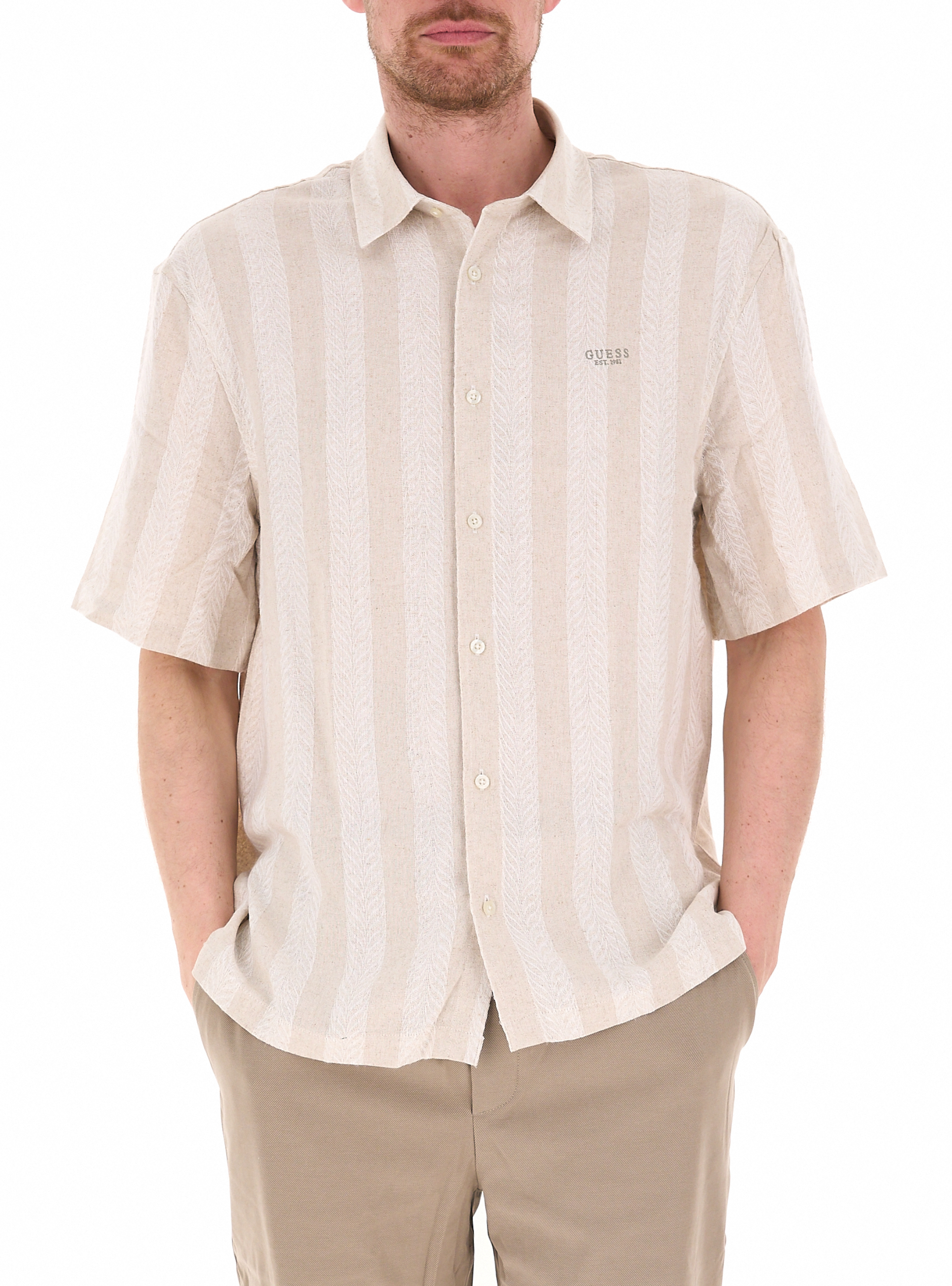 Guess Camicia maniche corte BEIGE